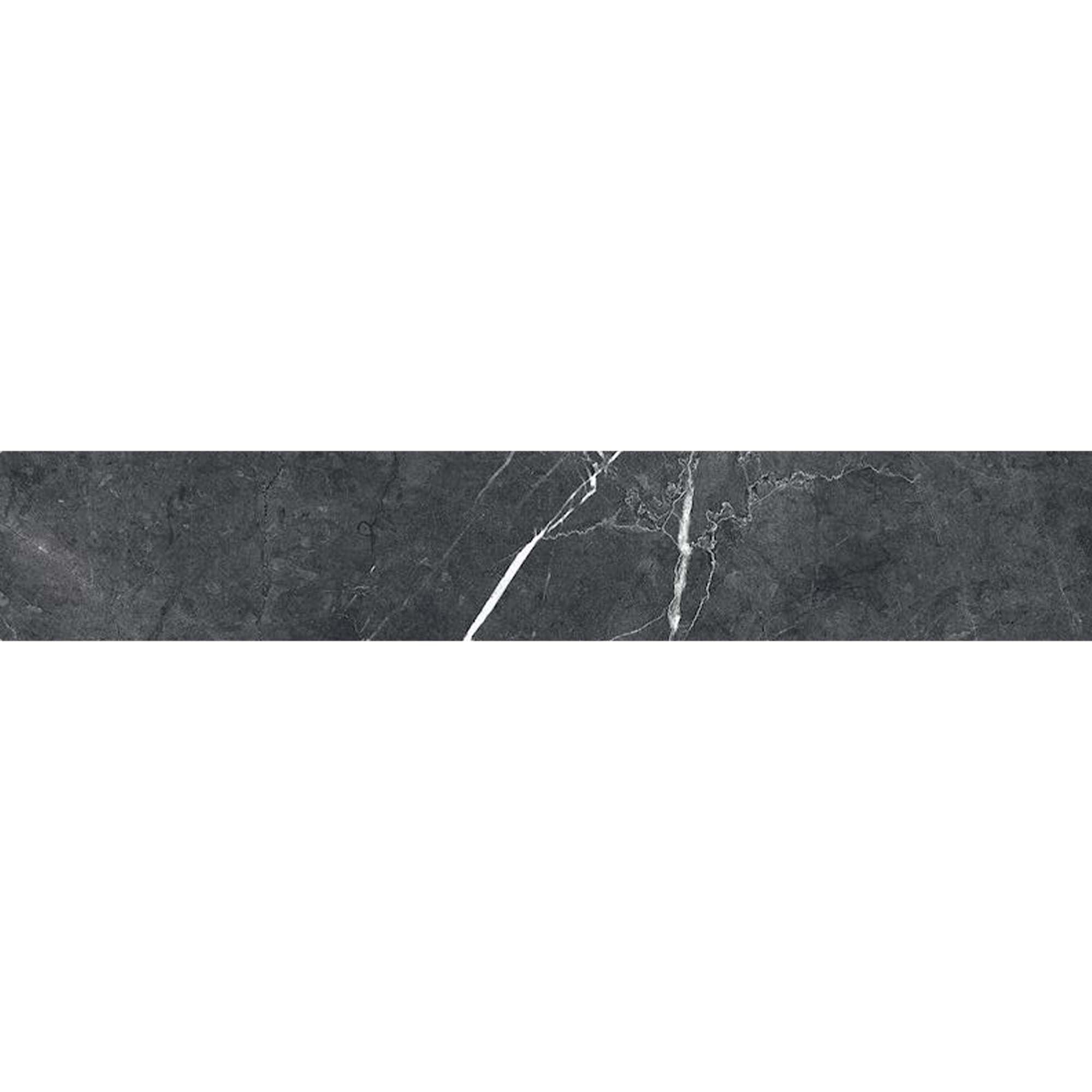 chester nero marquina marble effect porcelain tile 10x60cm matt