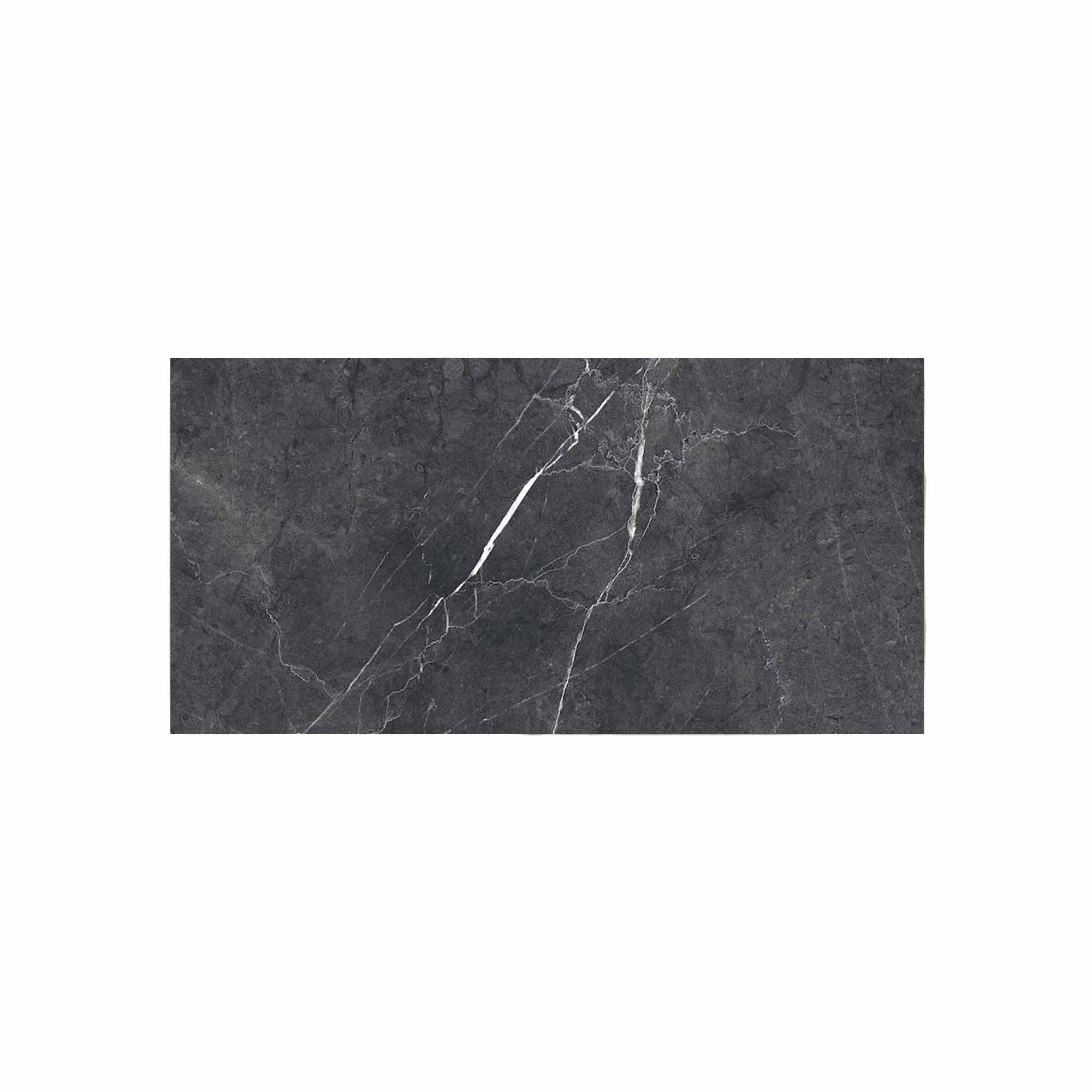 chester nero marquina marble effect porcelain tile 7.5x15cm matt