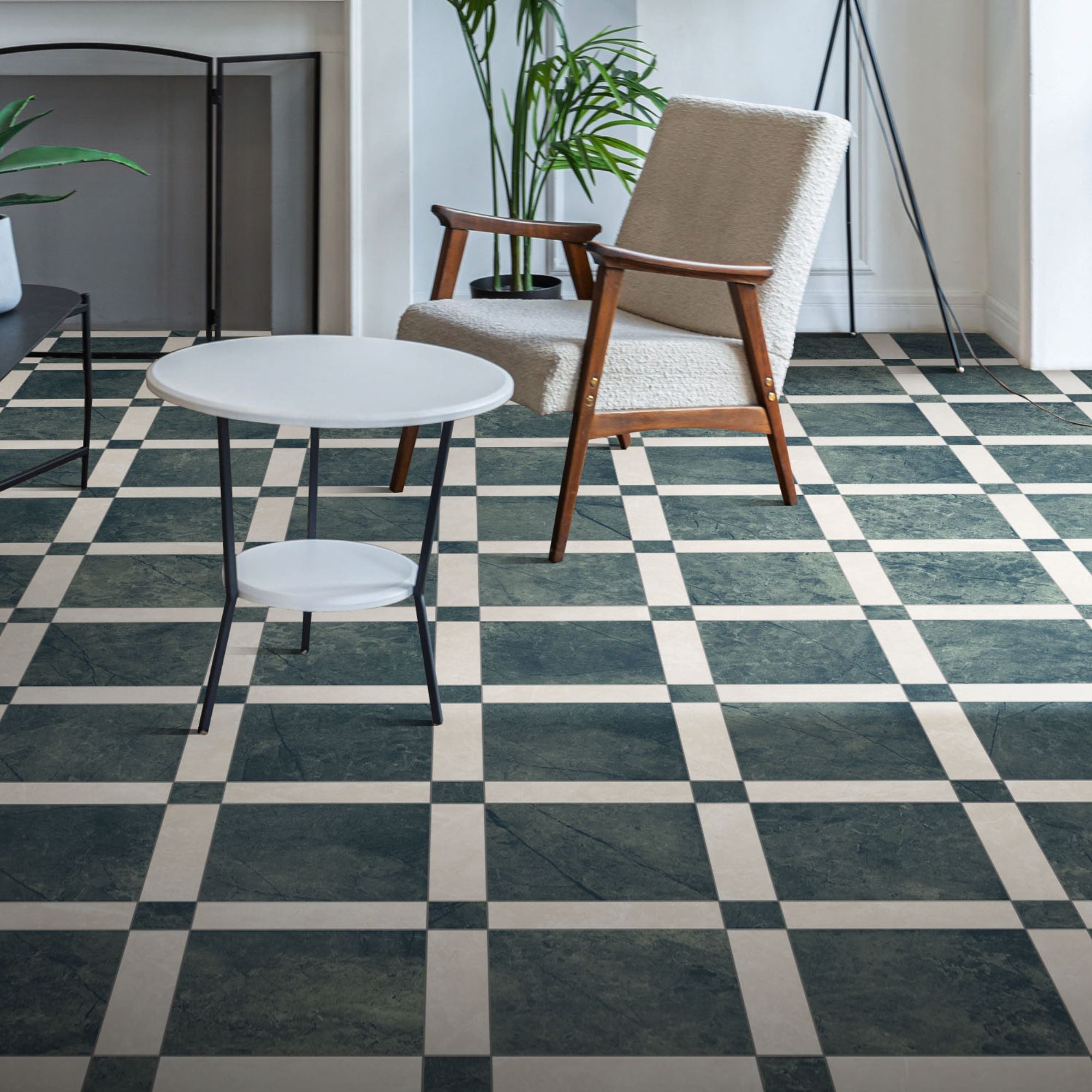 Chester Verde Guatemala Marble Effect Porcelain Tile 30x30cm Matt