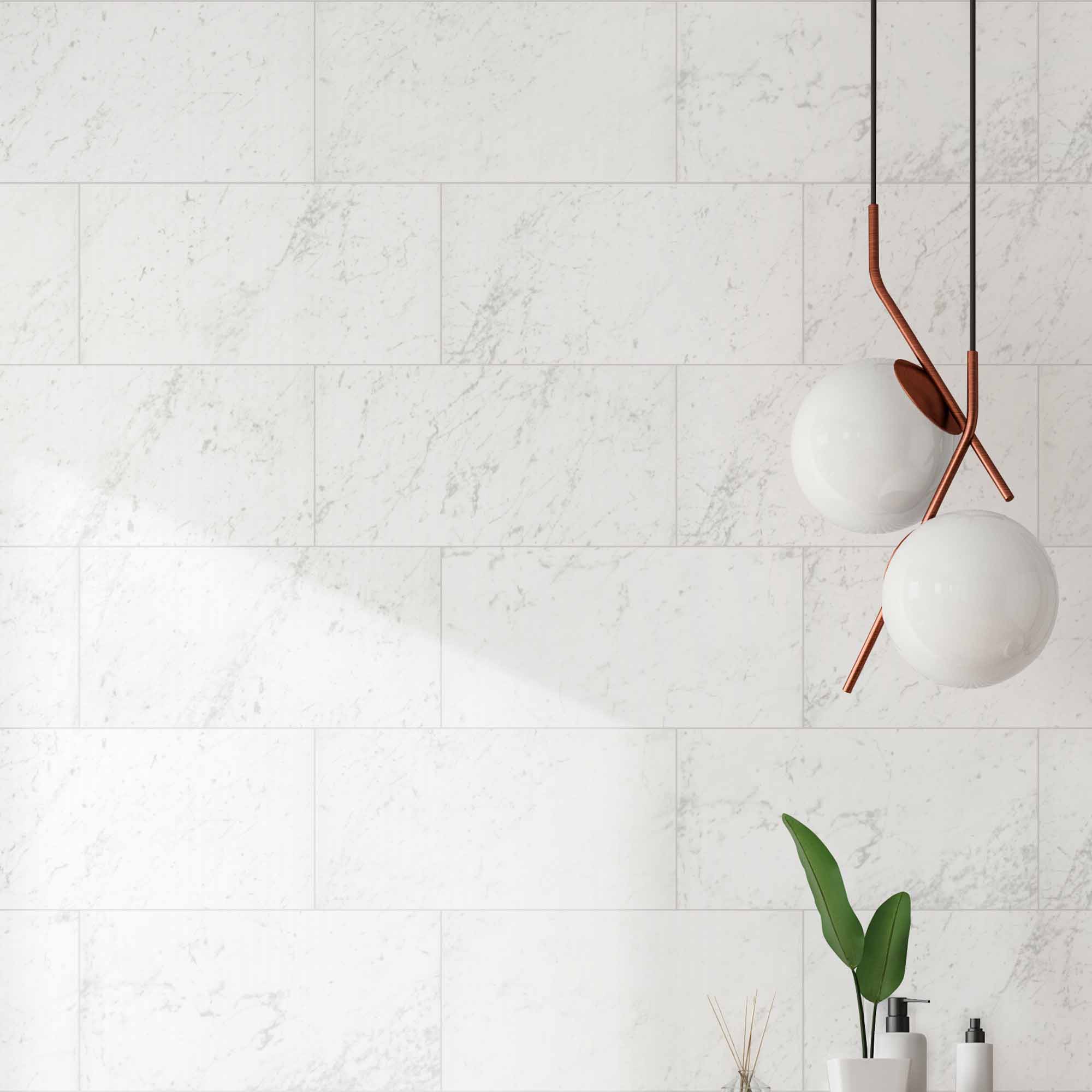 chester white marble effect porcelain tile 30x60cm matt