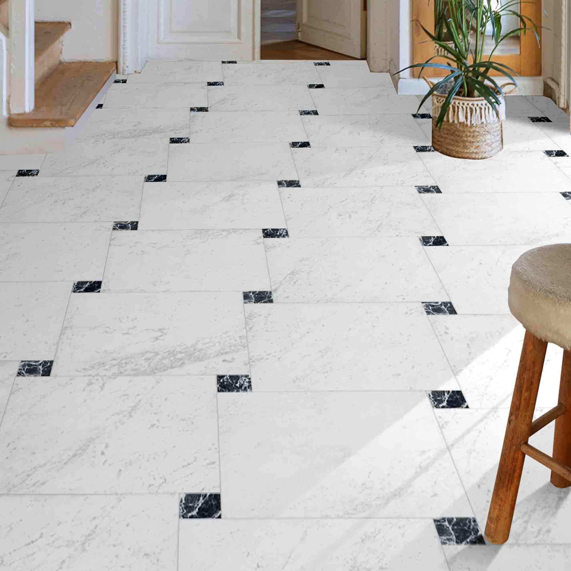 chester white marble effect porcelain tile 60x60cm matt