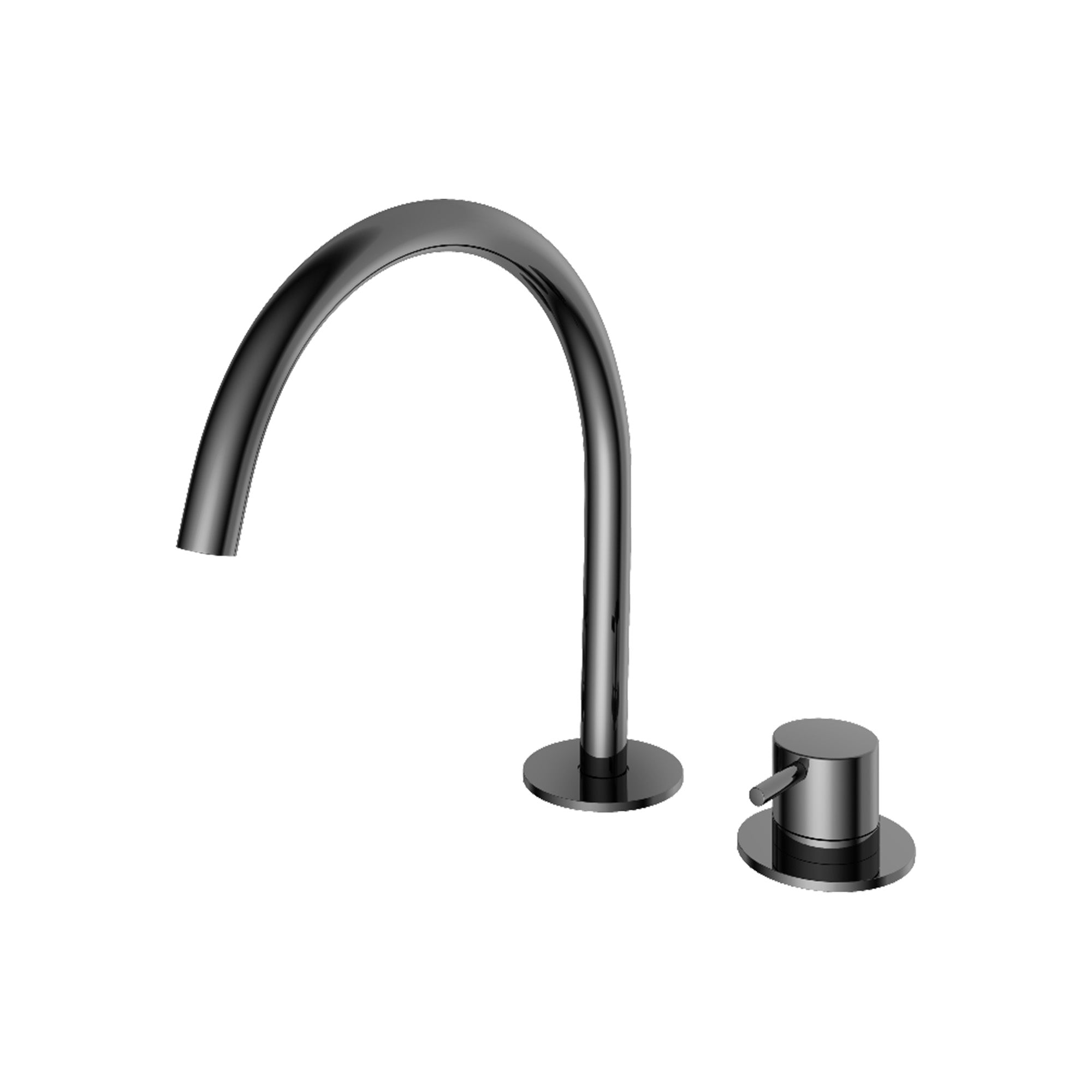 cobber 2 hole deck mounted basin mixer black chrome