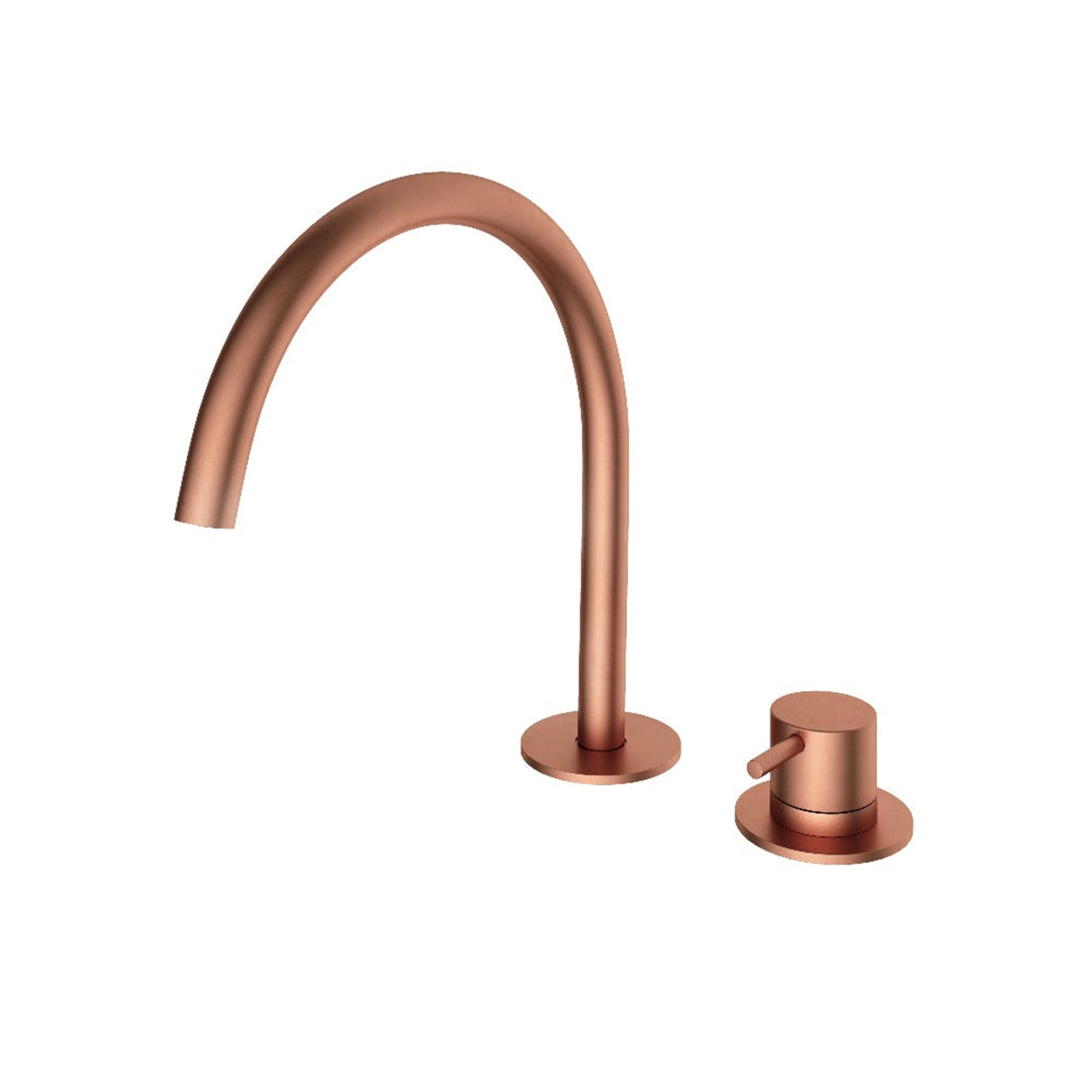 cobber 2 hole deck mounted basin mixer brushed copper