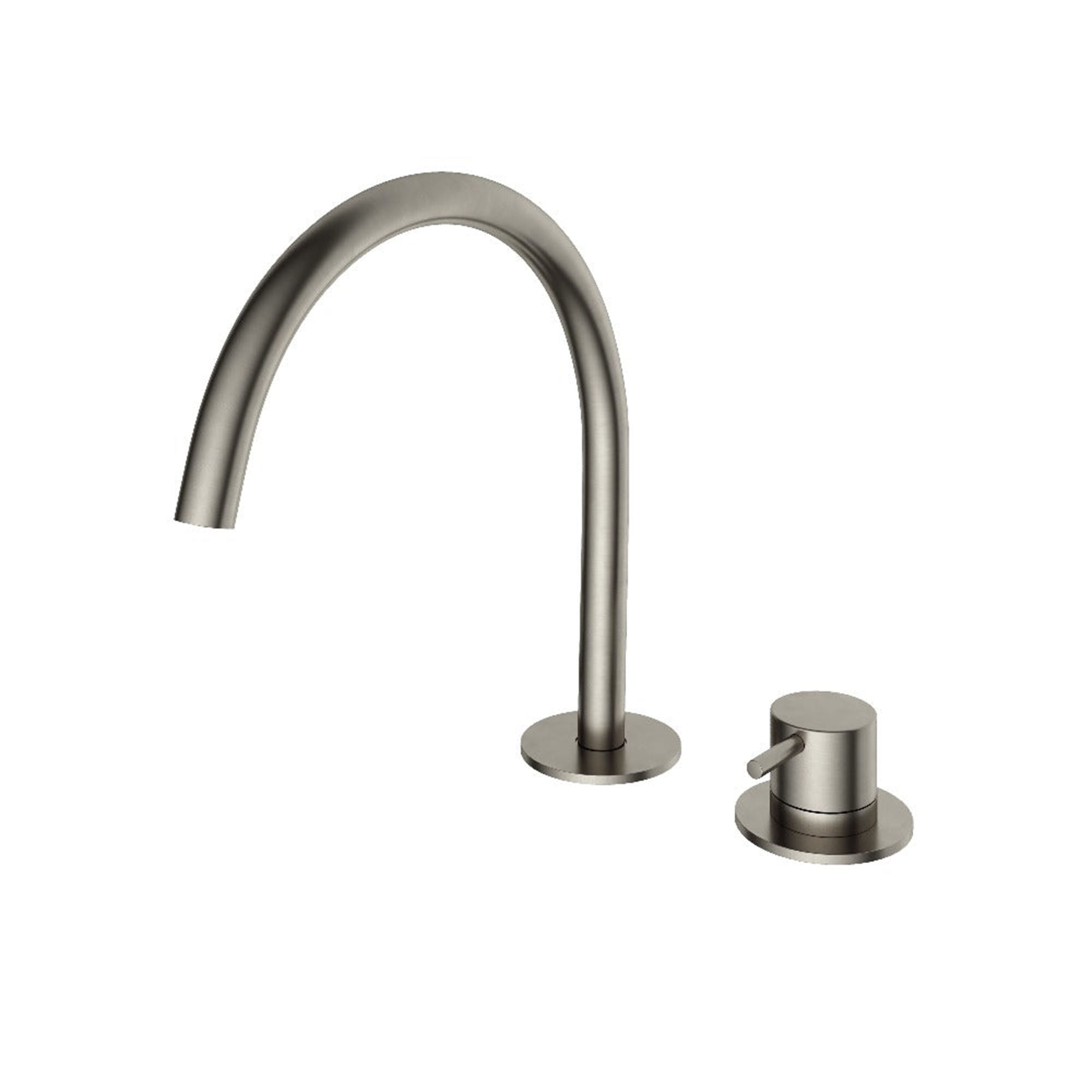 cobber 2 hole deck mounted basin mixer brushed nickel