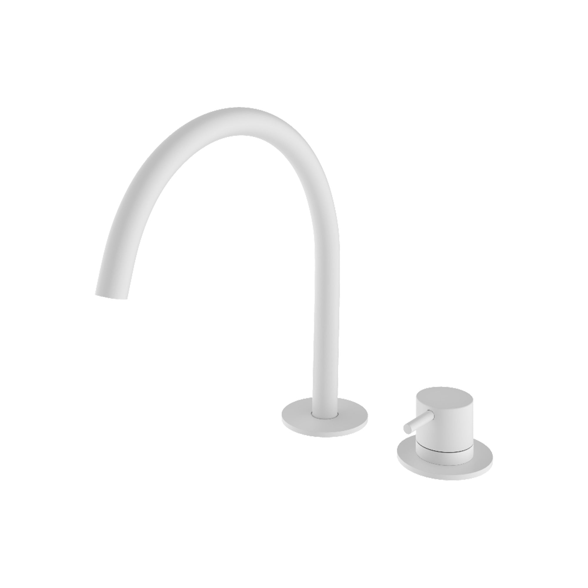 cobber 2 hole deck mounted basin mixer matt white