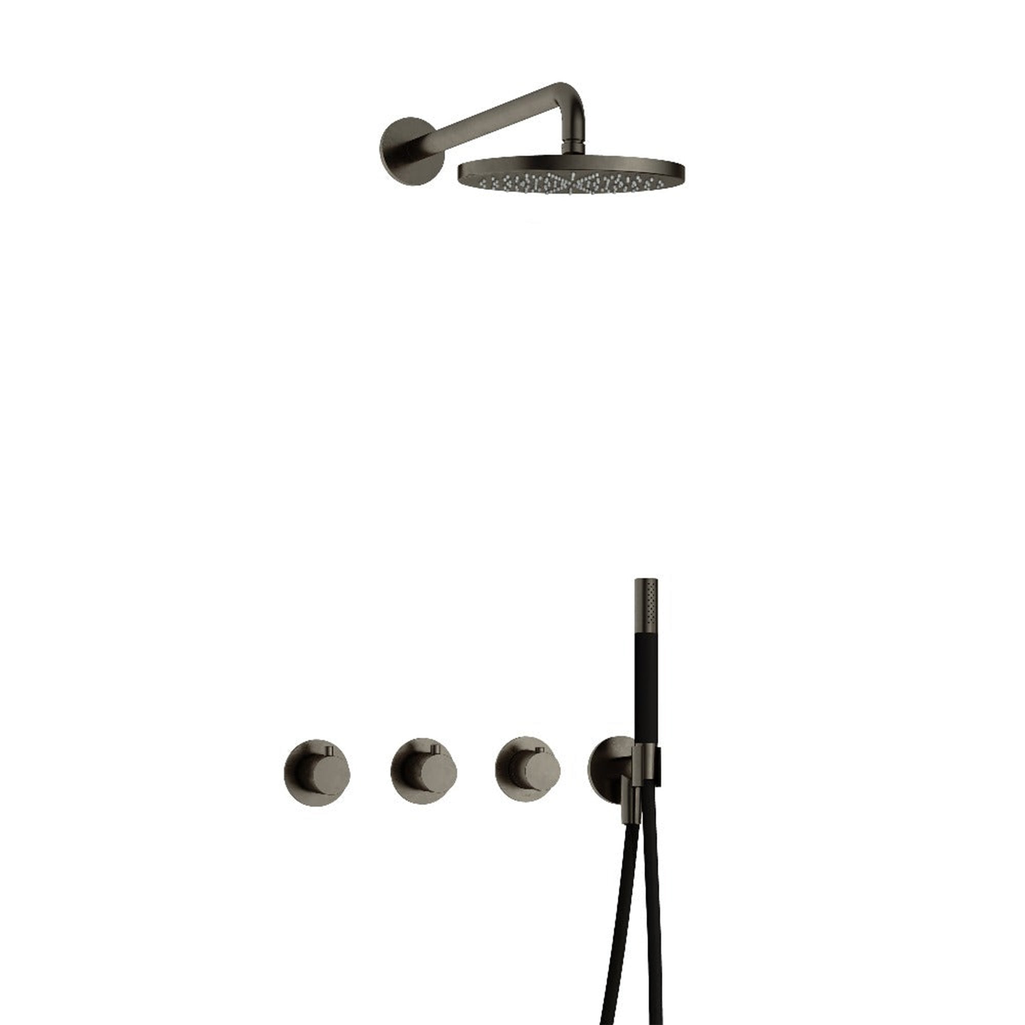 cobber 2 outlet thermostatic shower valve with handset and fixed overhead aged iron