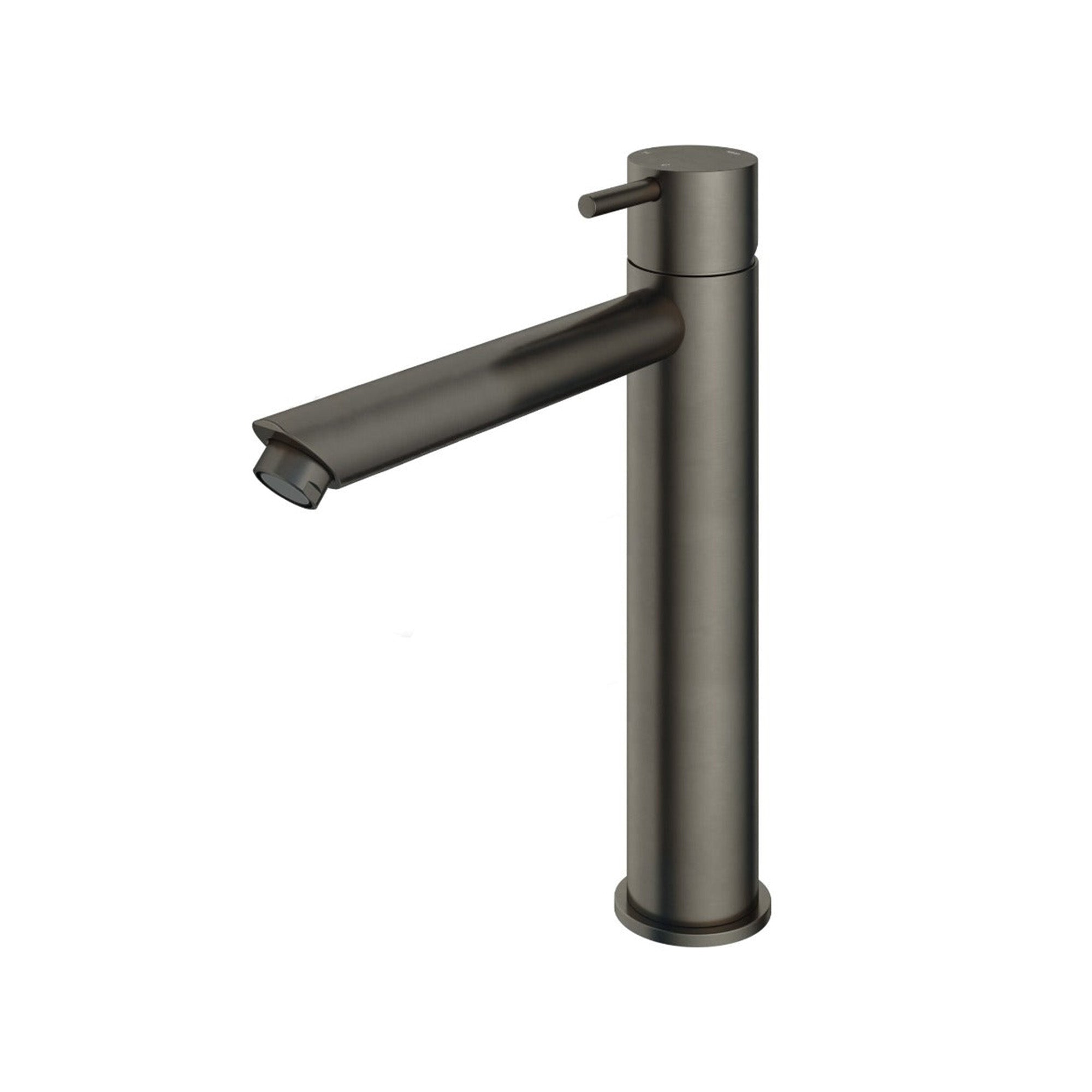 cobber 286mm tall basin mixer tap monobloc straight spout aged iron