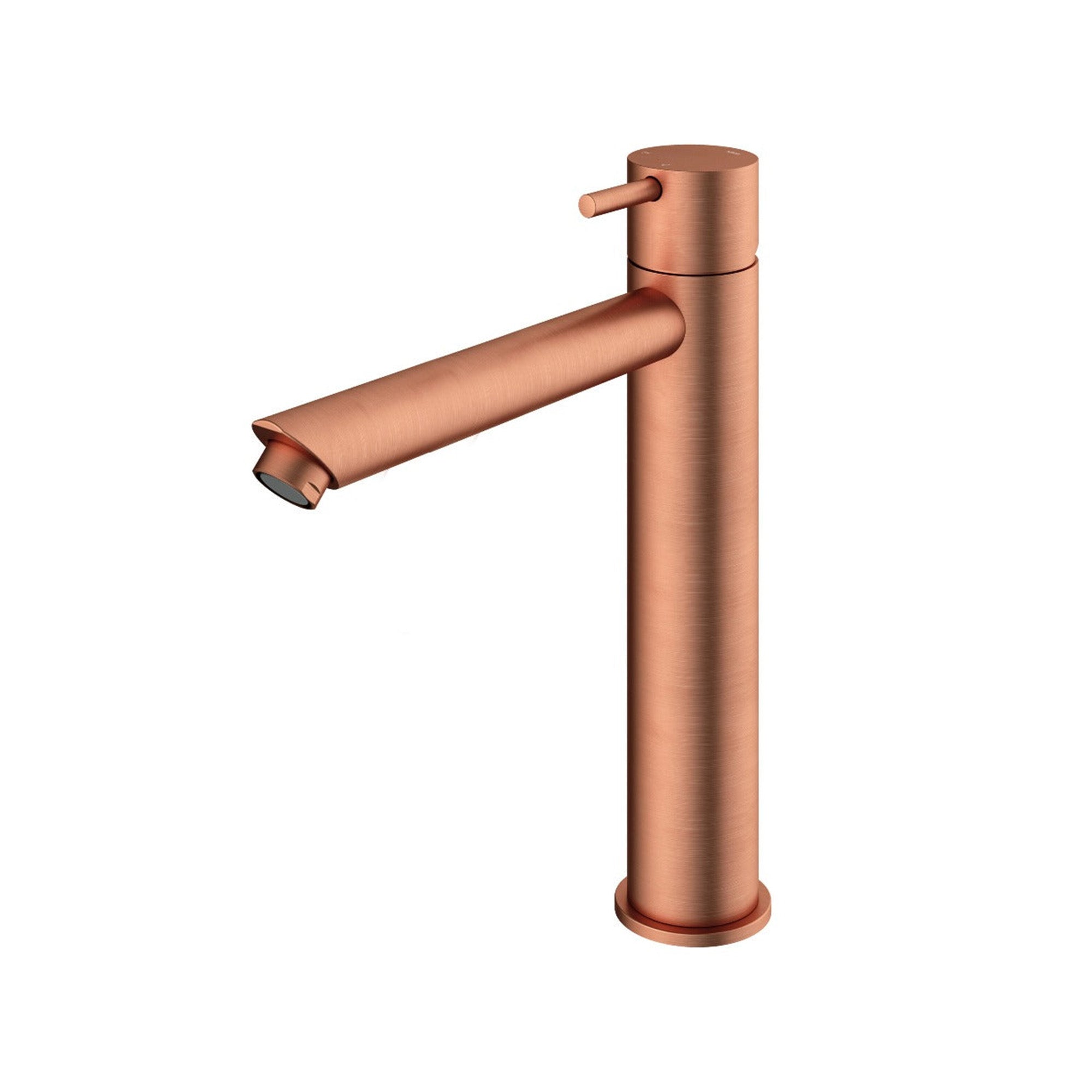 cobber 286mm tall basin mixer tap monobloc straight spout brushed copper pvd