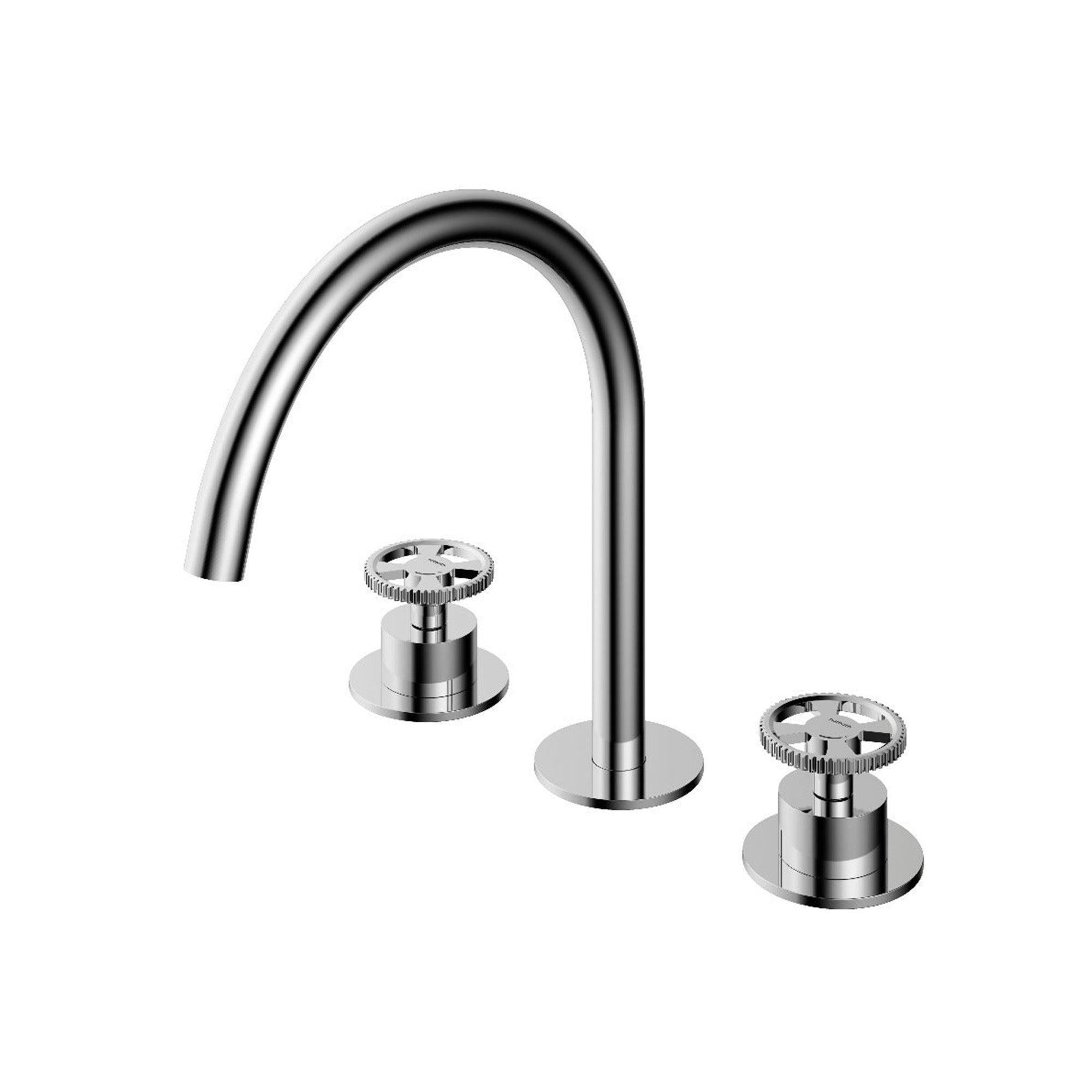 cobber 3 hole deck mounted basin mixer wheel handles chrome