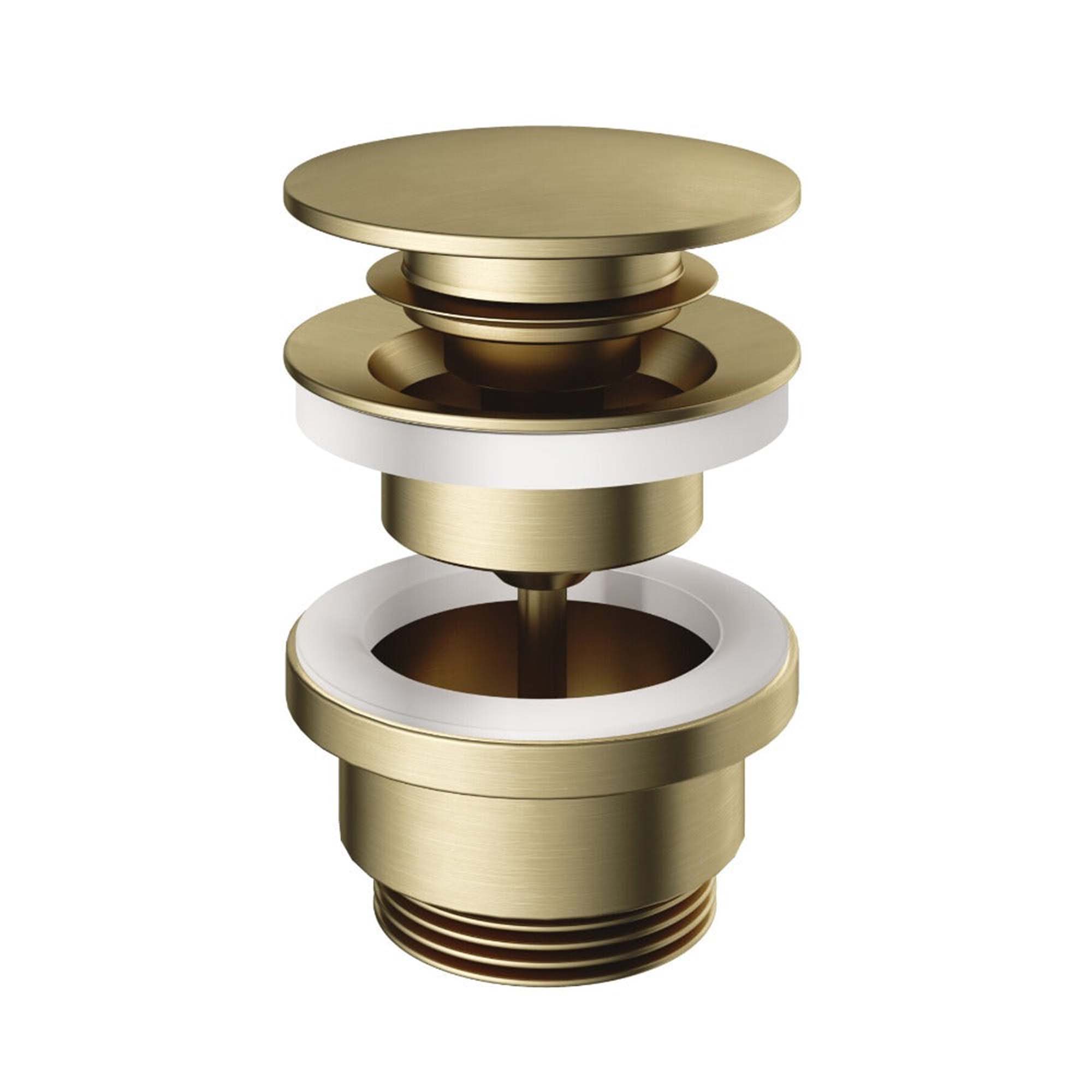 cobber basin click clack waste brushed brass