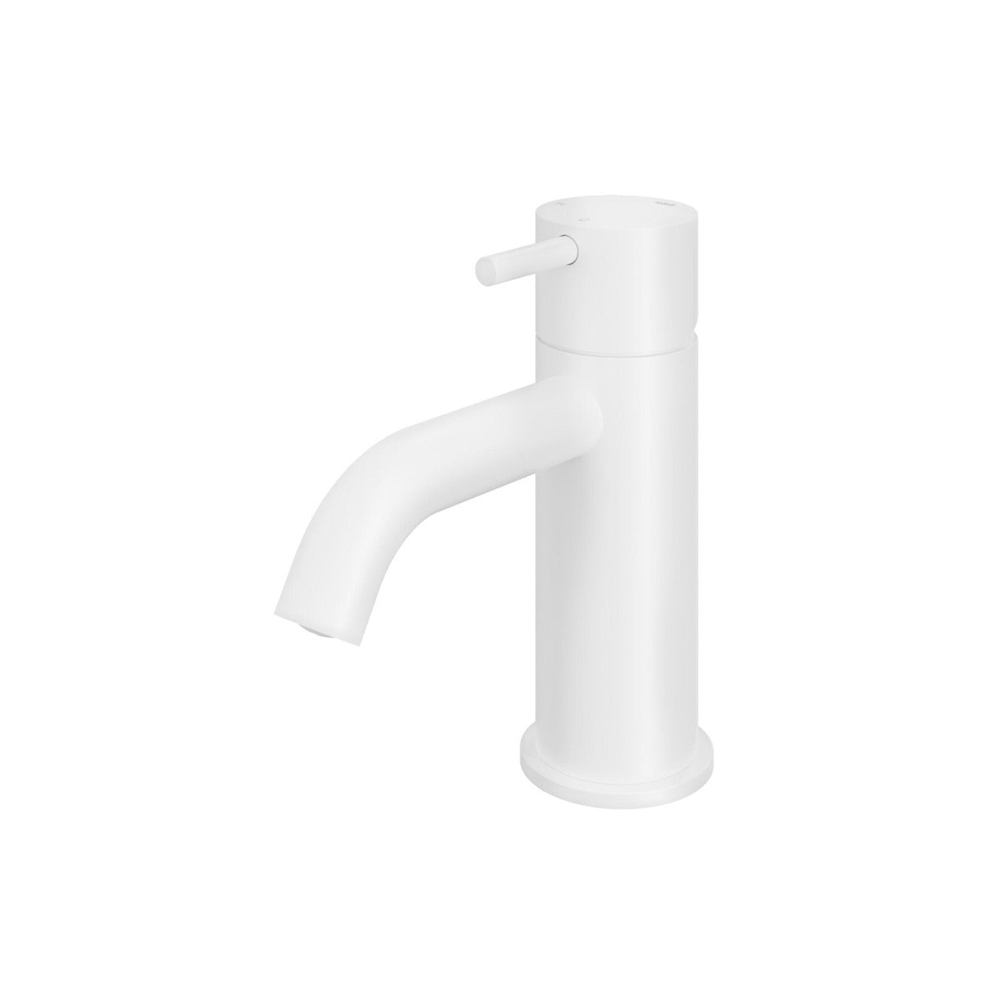 cobber basin mixer tap monobloc curved spout matt white