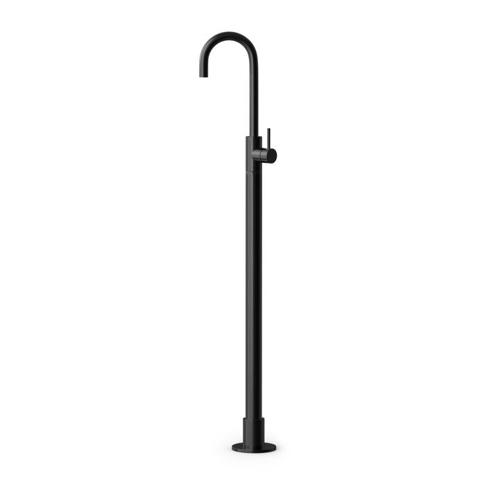 cobber floorstanding basin mixer tap polished black pvd