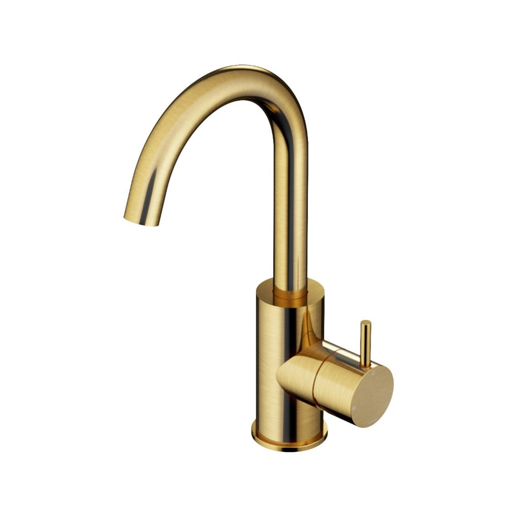 cobber highneck basin mixer brushed brass