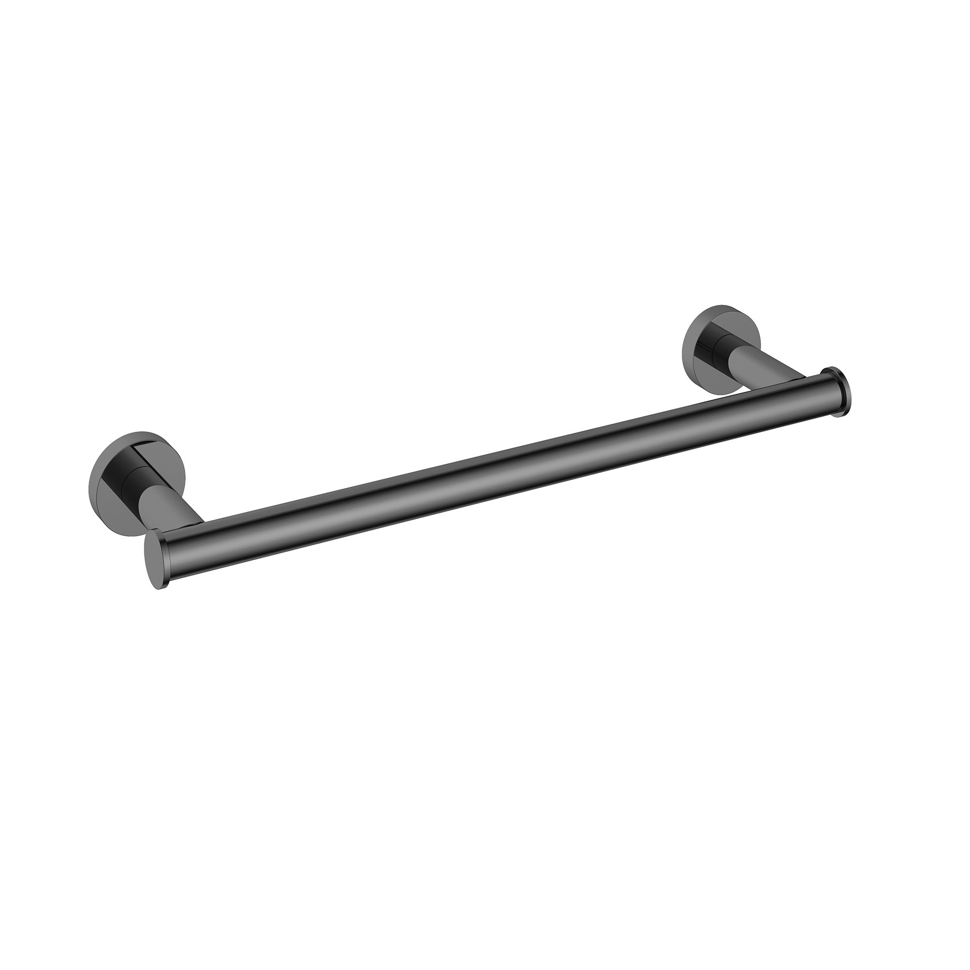 cobber single towel rail 340mm black chrome