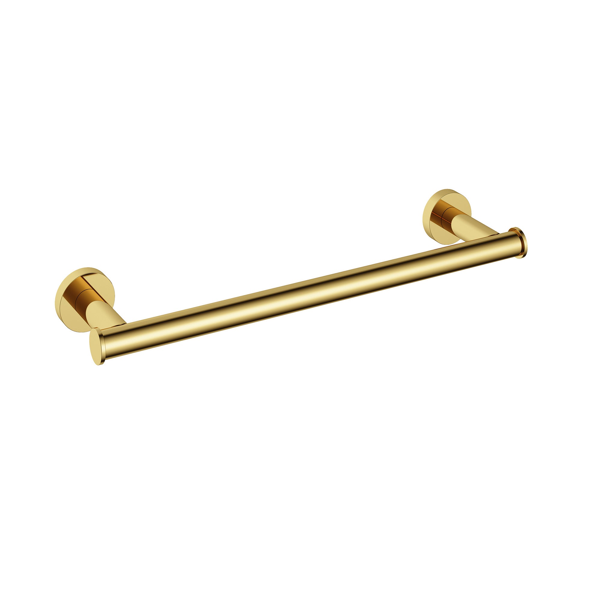 cobber single towel rail 340mm polished brass pvd