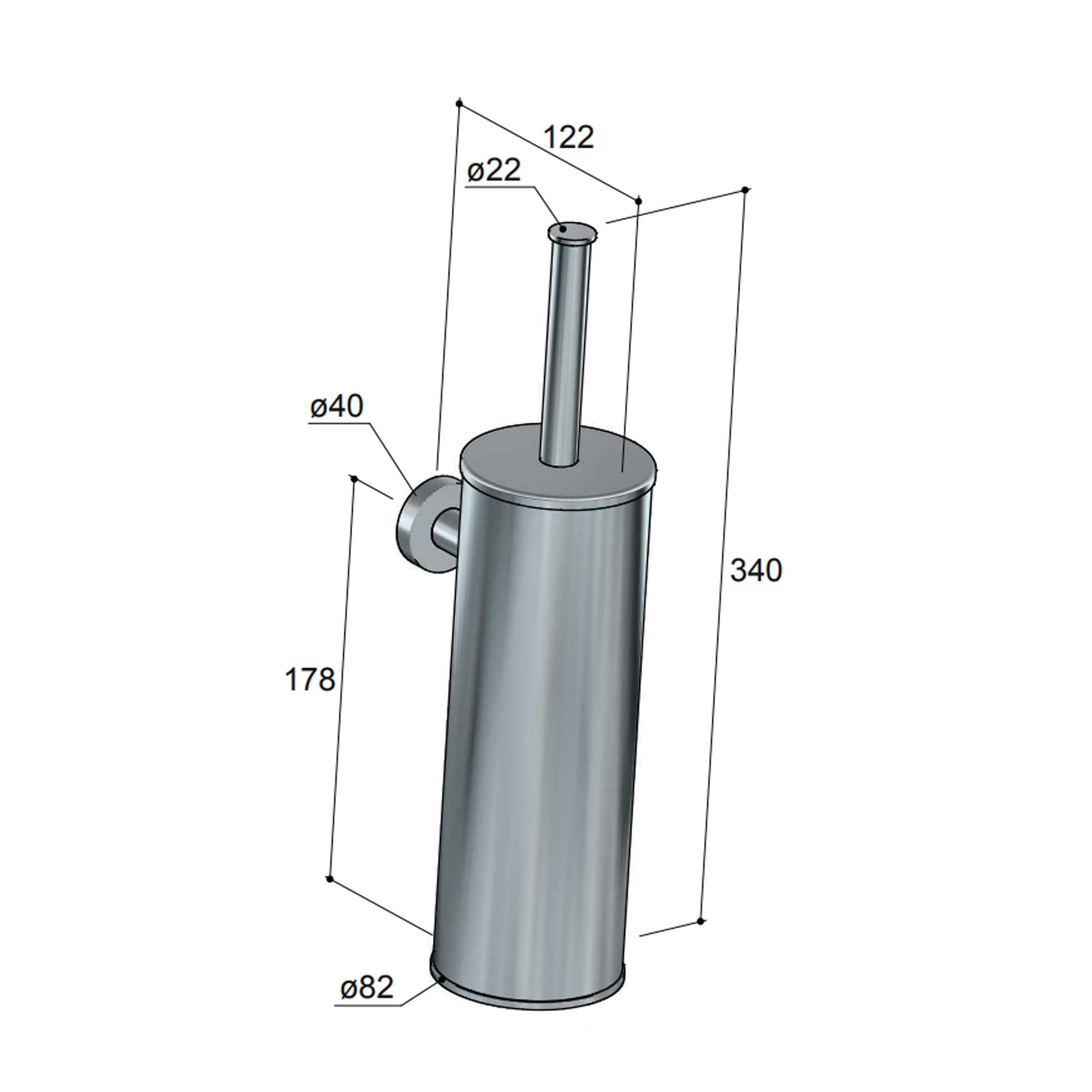 cobber toilet brush holder dimensions