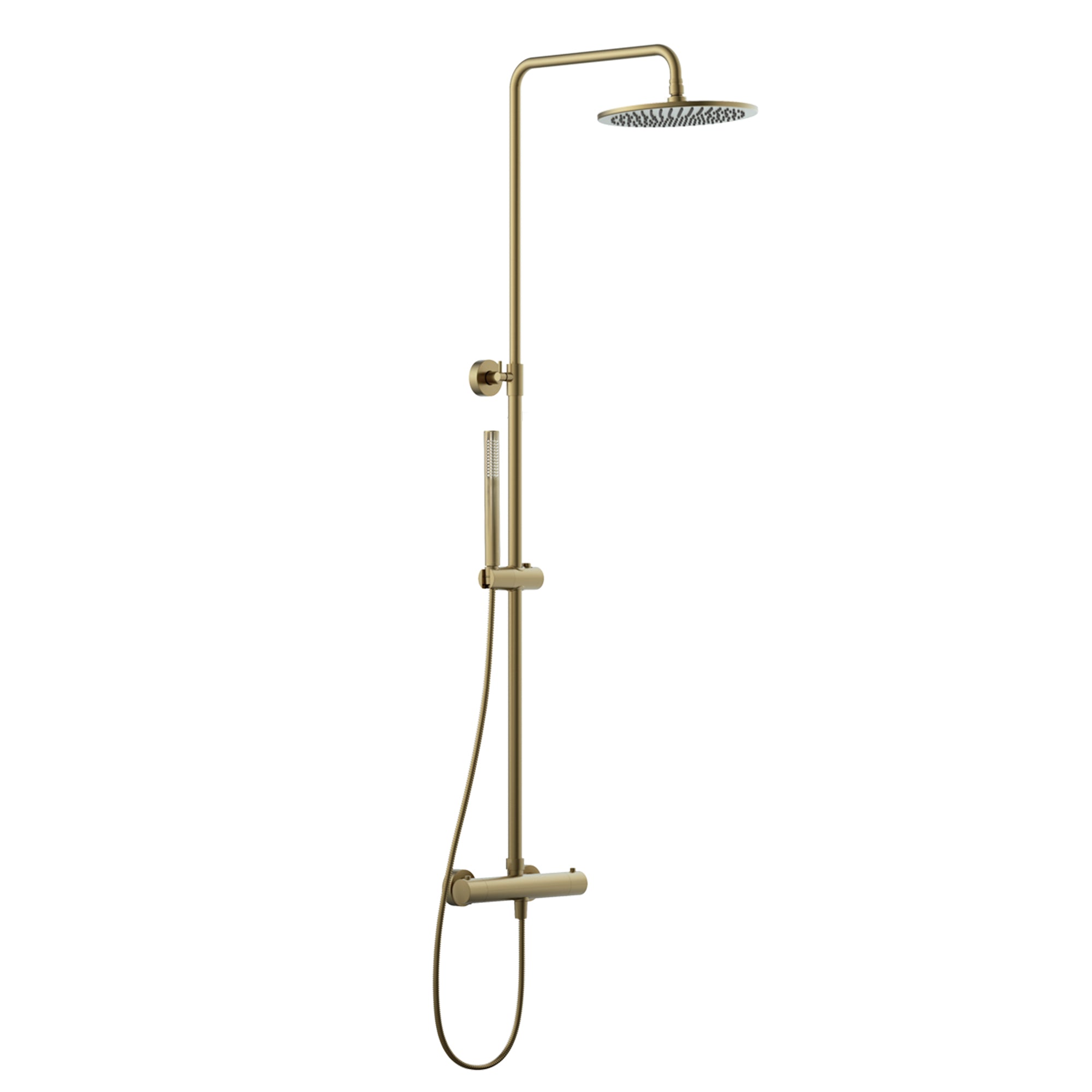 como drench thermostatic shower brushed brass