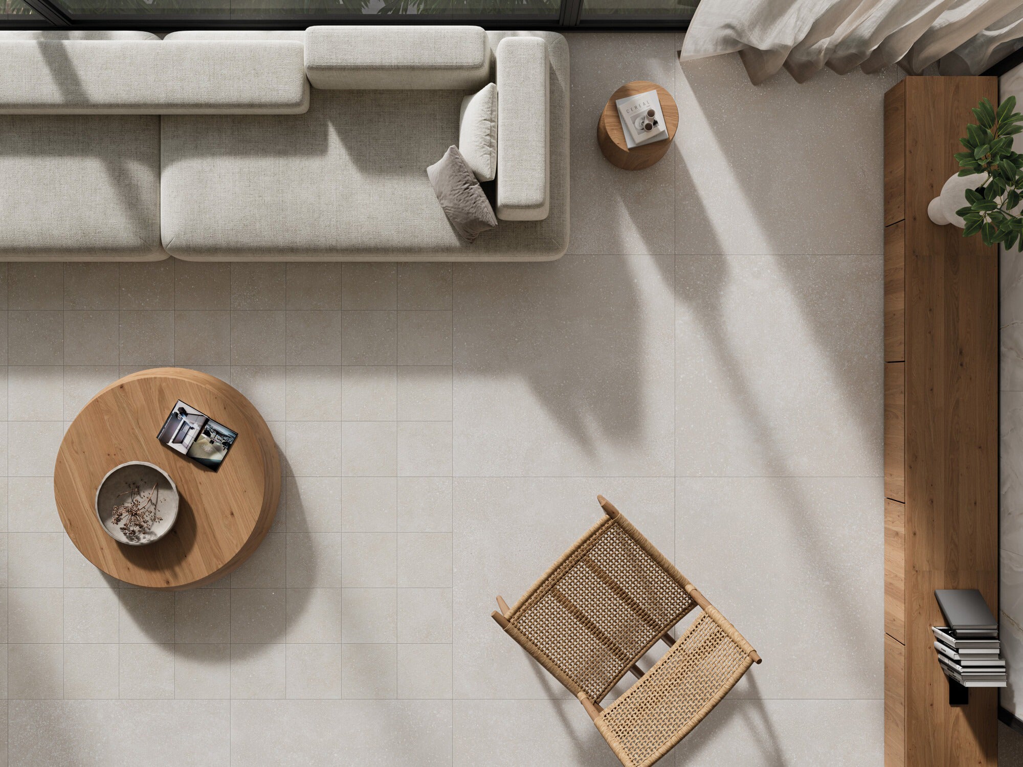 cosmos white shaped terrazzo effect porcelain tile 22x22cm