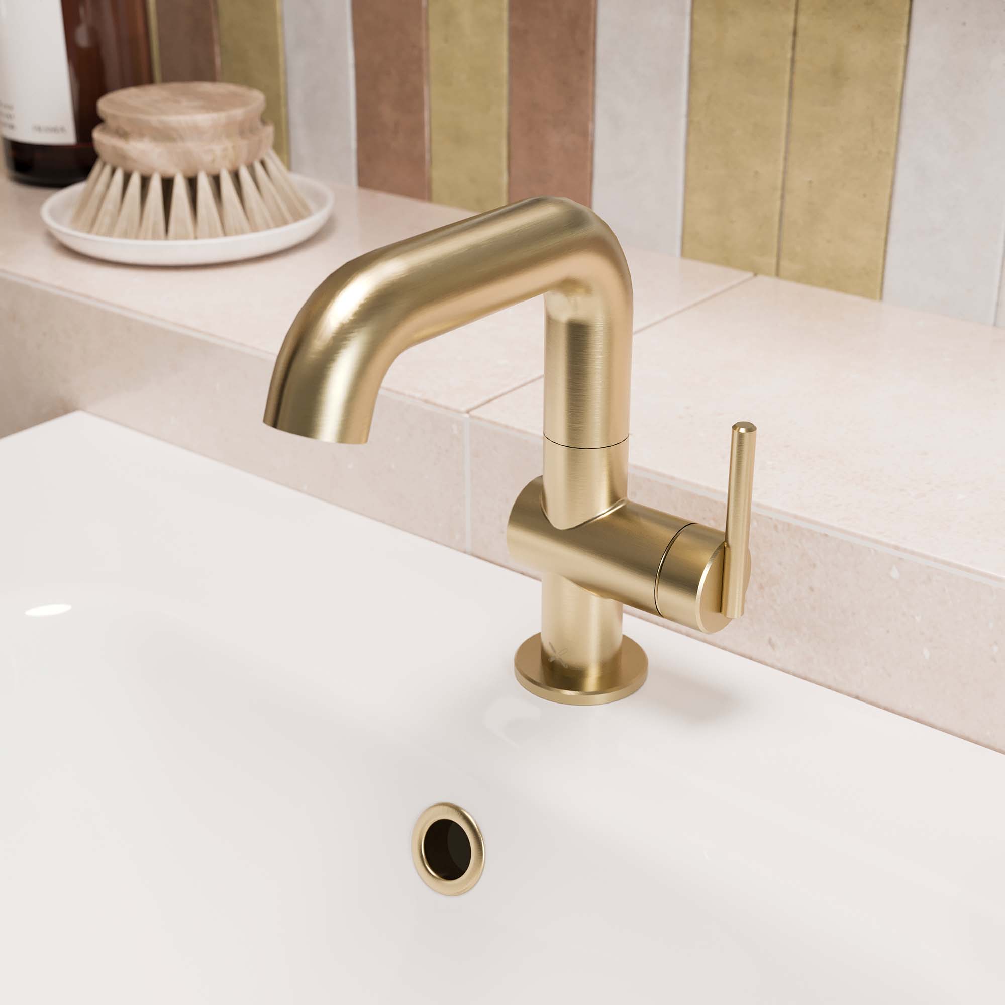 crosswater 3one6 lever basin mixer tap with swivel spout 316 brushed brass