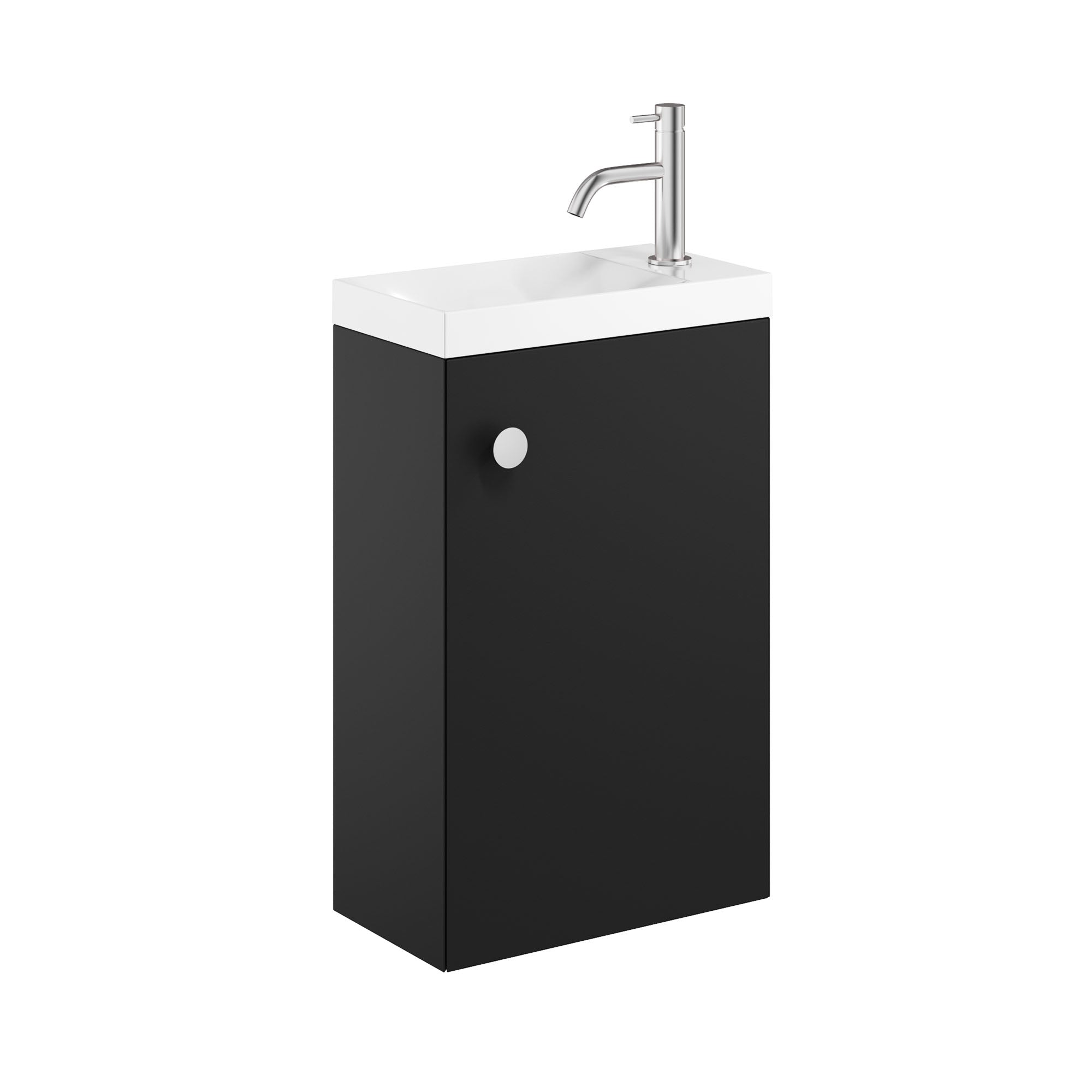crosswater alo 400 wall mounted cloakroom vanity unit with basin matt black