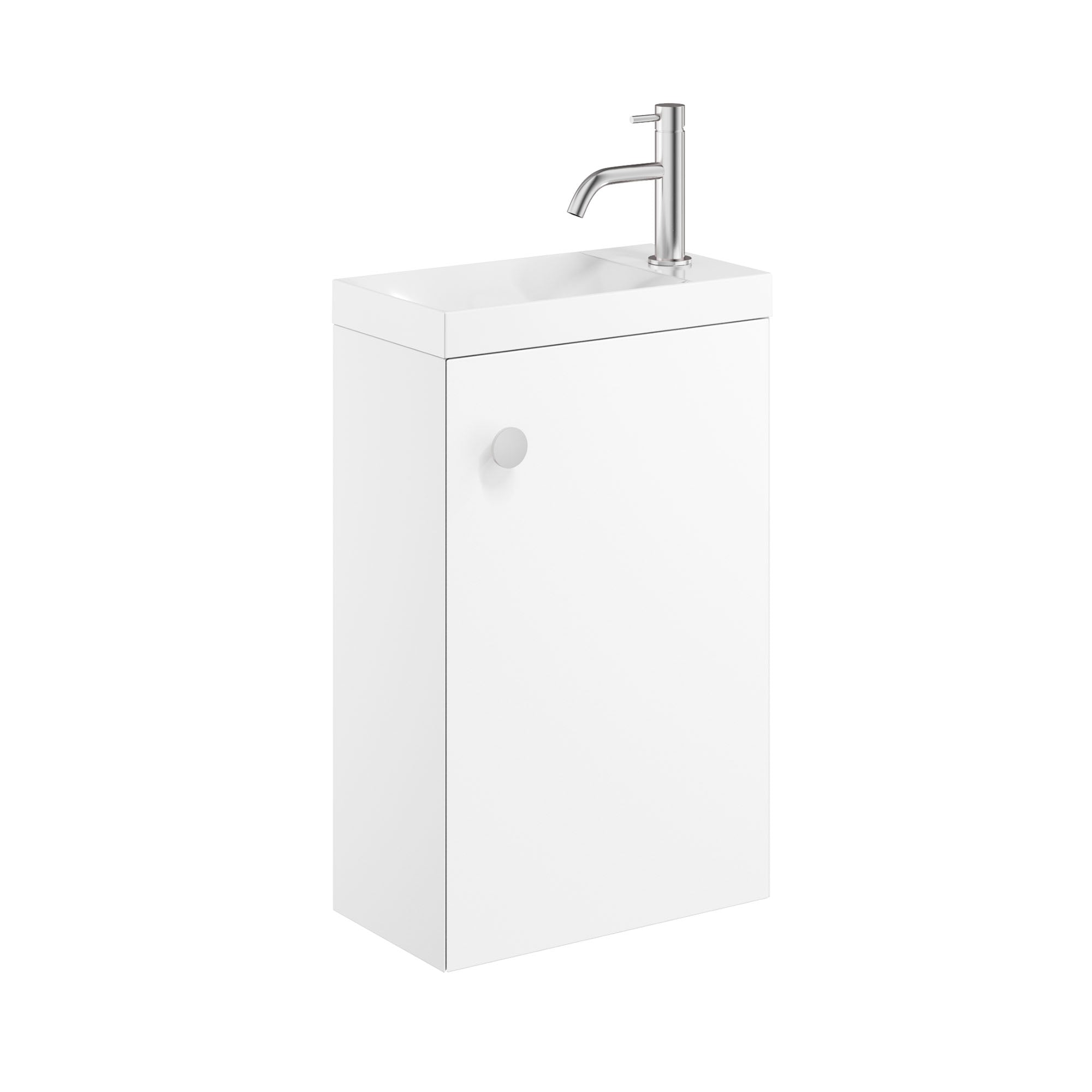 crosswater alo 400 wall mounted cloakroom vanity unit with basin matt white