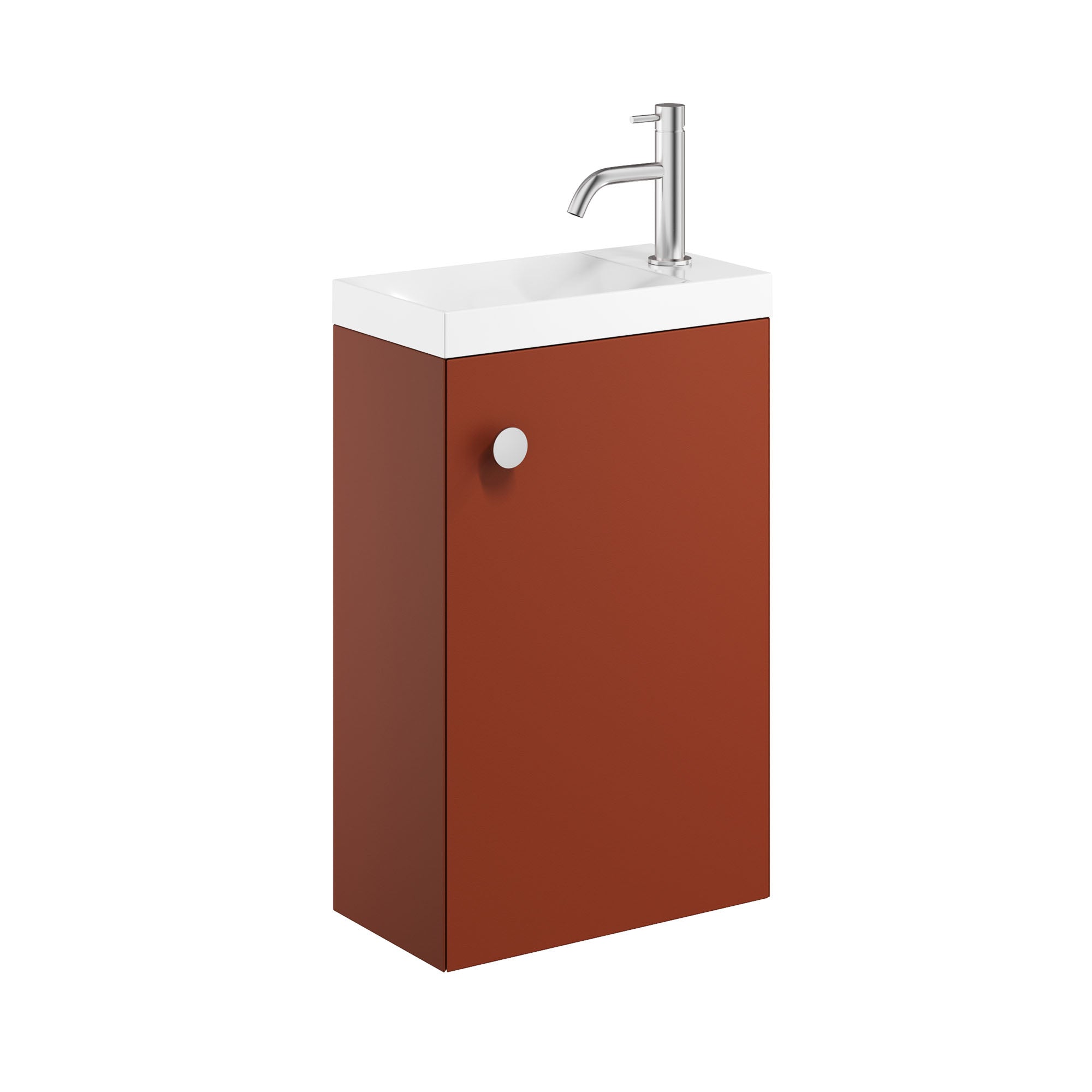 crosswater alo 400 wall mounted cloakroom vanity unit with basin soft clay