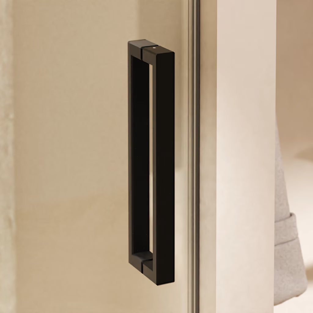 Crosswater Asura Sleek handle in matt black, supplied by Deluxe Bathrooms.