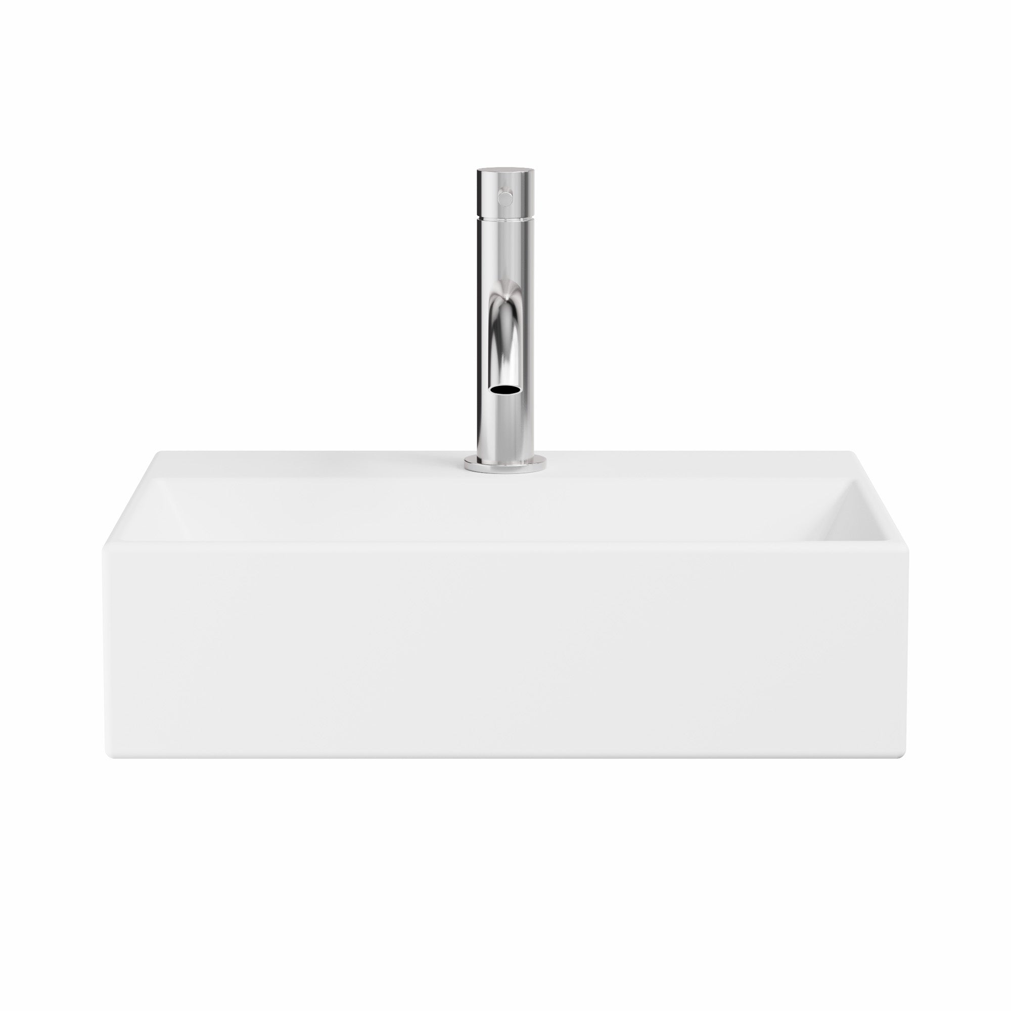 crosswater beck cloakroom basin with waste 400x300mm matt white