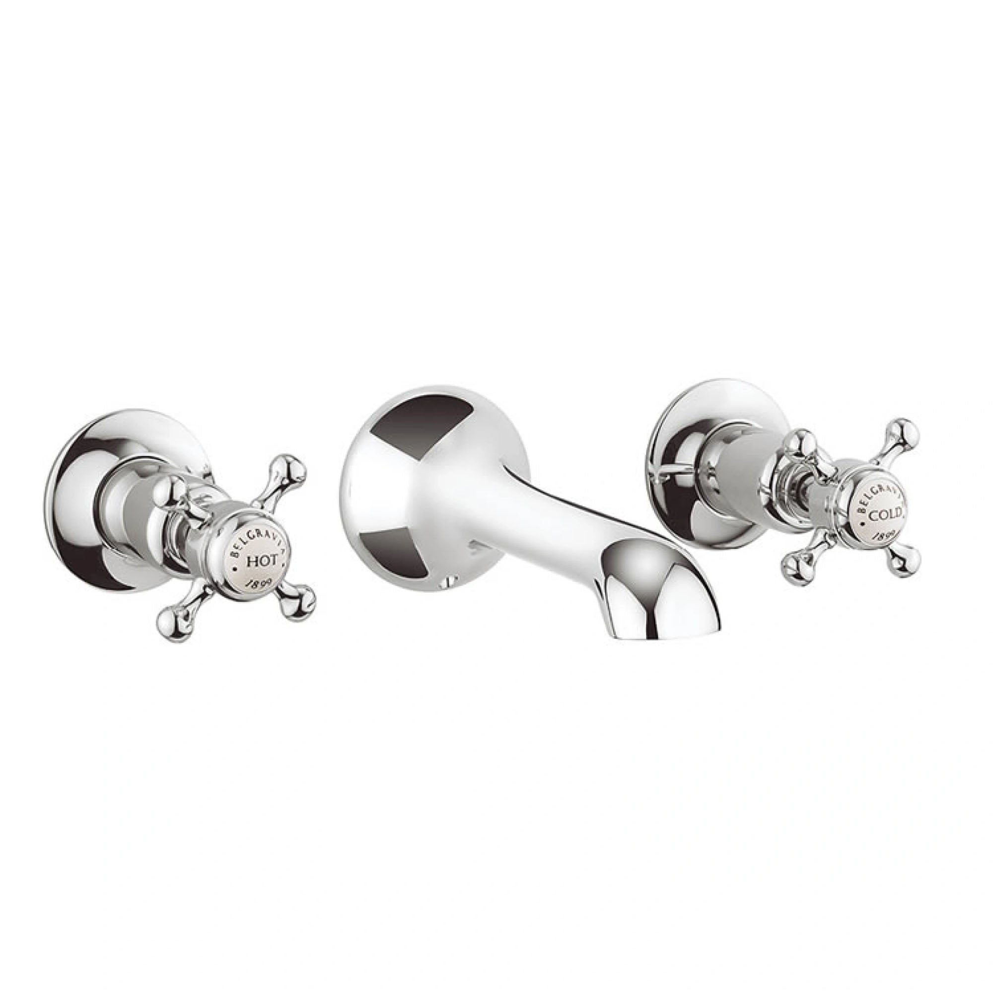 crosswater belgravia crosshead 3 tap hole wall mounted basin mixer chrome