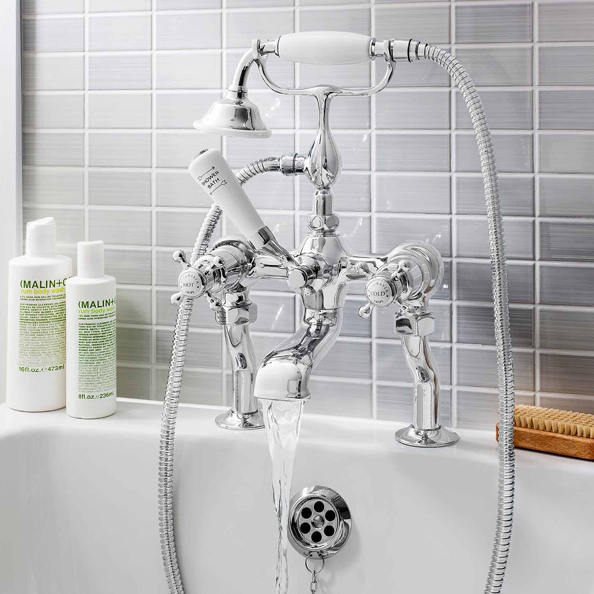 Crosswater Belgravia Crosshead Bath Shower Mixer With Handheld Kit