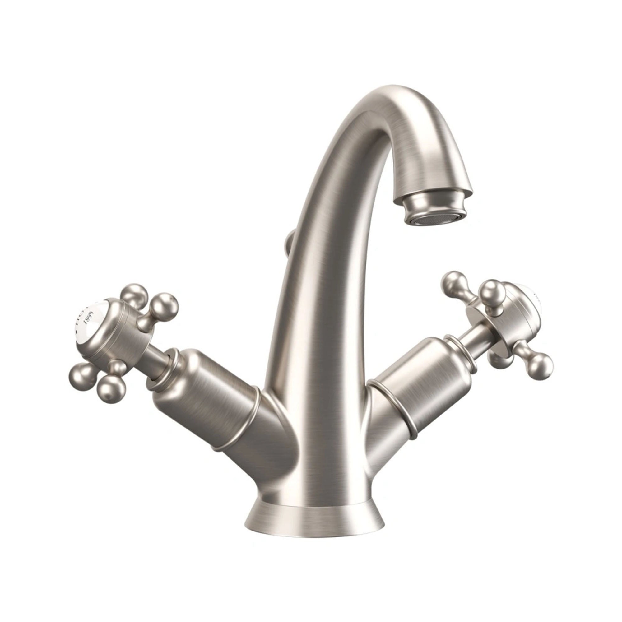 crosswater belgravia high neck basin mono tap and waste brushed nickel