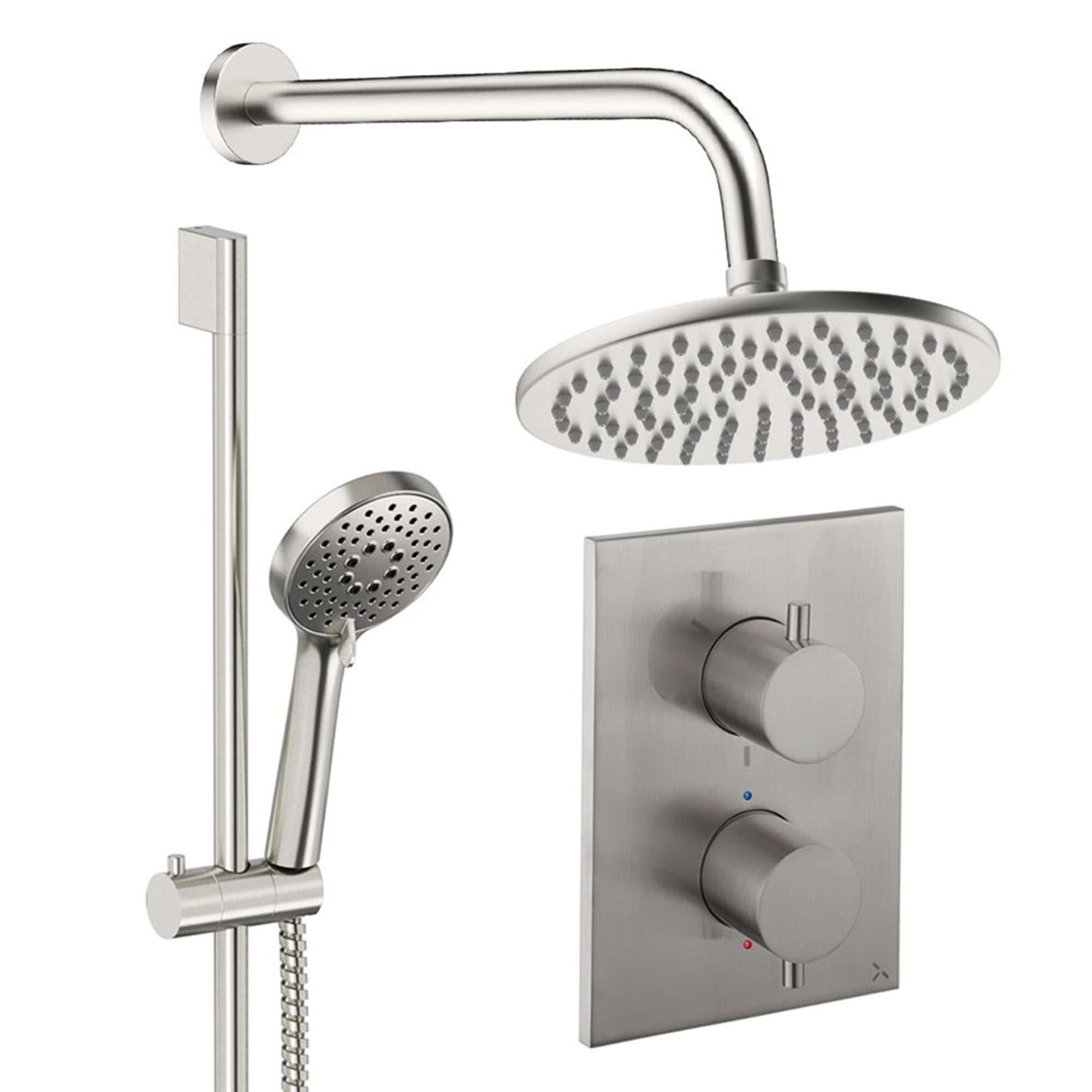 crosswater crossbox shower set 4 200mm brushed nickel