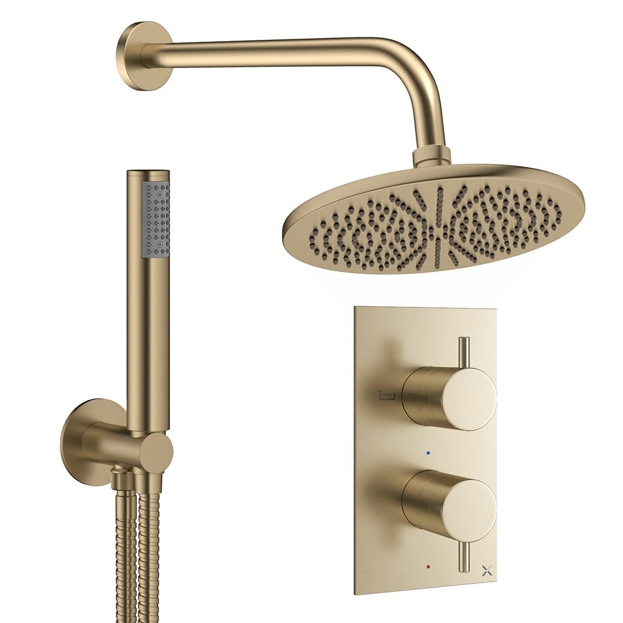 crosswater design shower set 3 300mm brushed brass