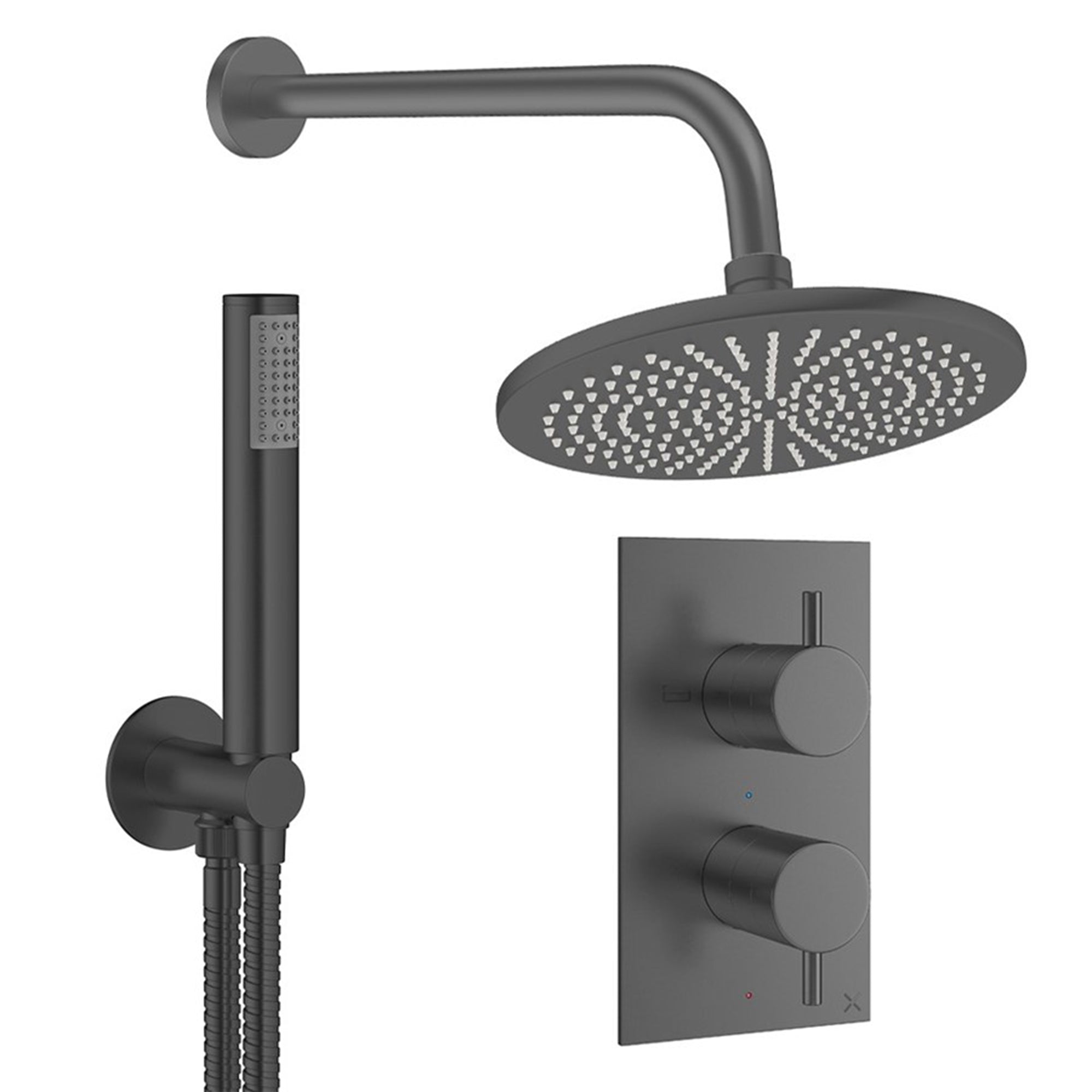 crosswater design shower set 3 300mm slate