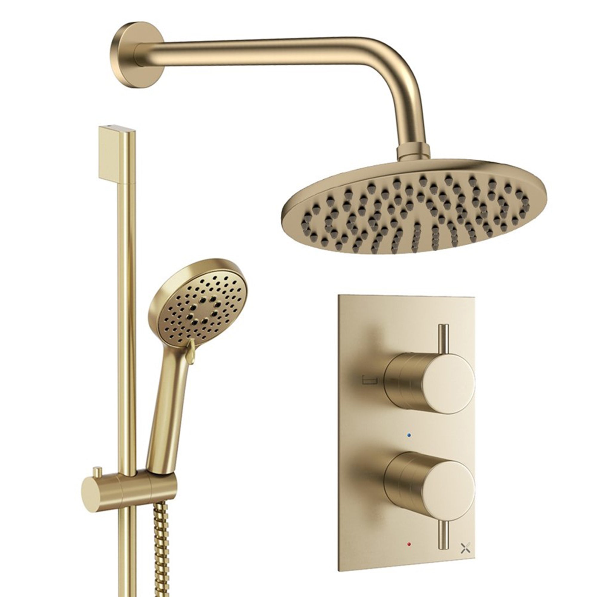 crosswater design shower set 4 200mm brushed brass