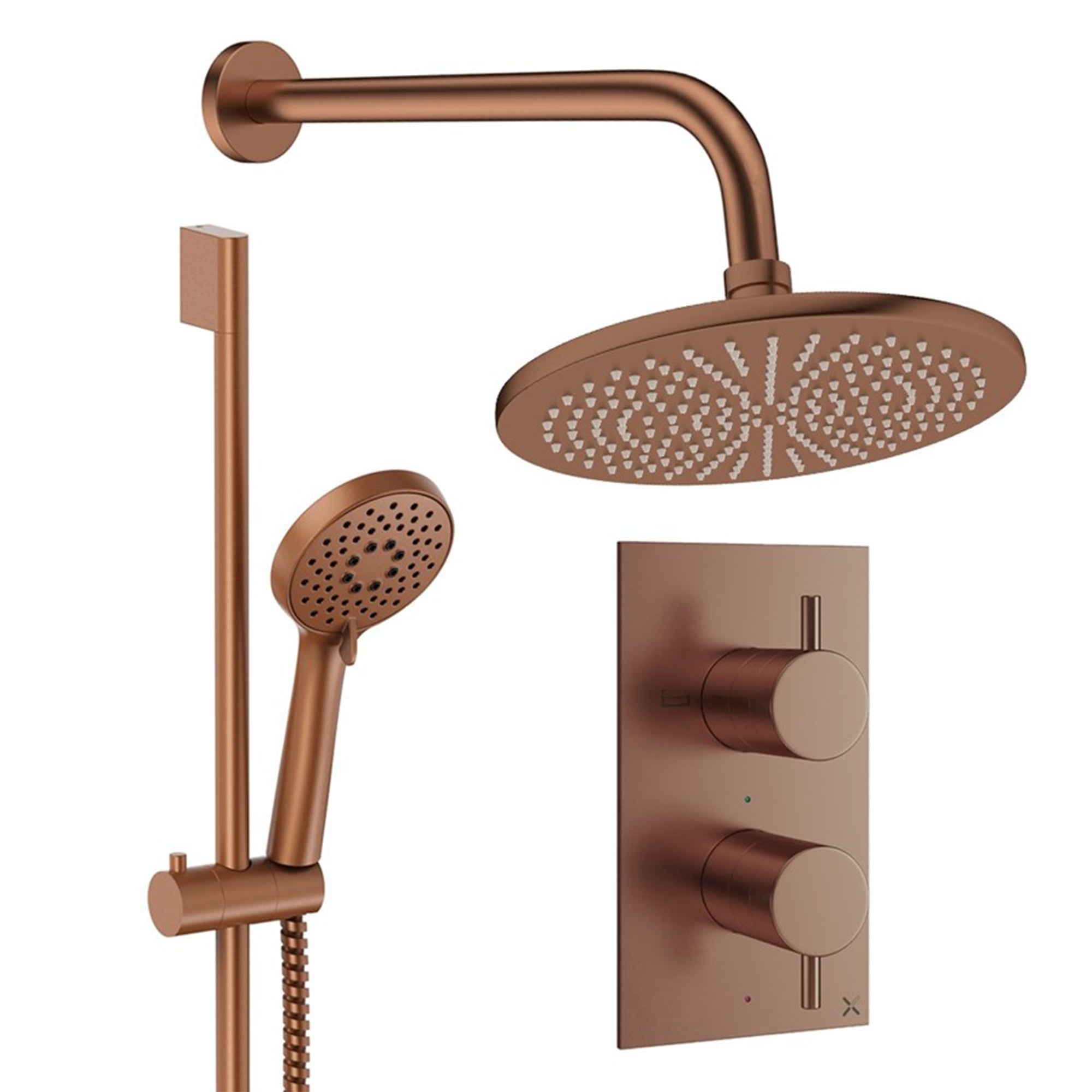 crosswater design shower set 4 300mm brushed bronze