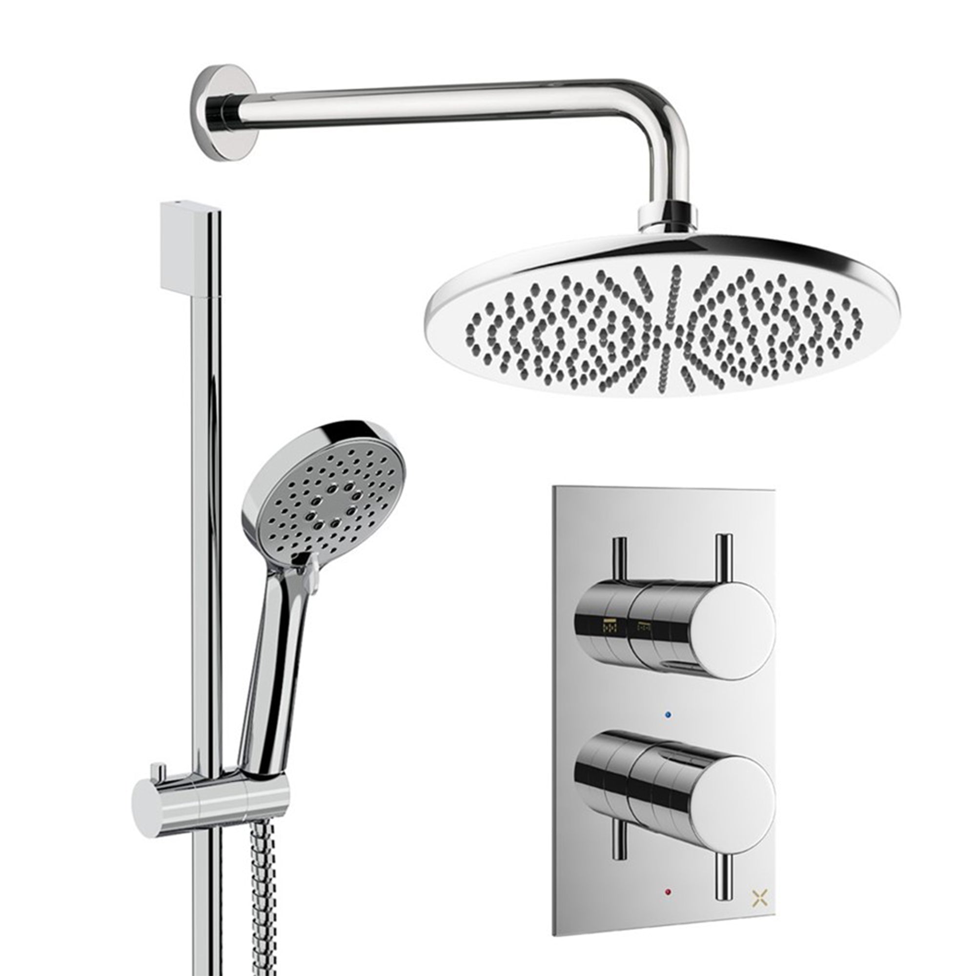crosswater design shower set 4 300mm chrome