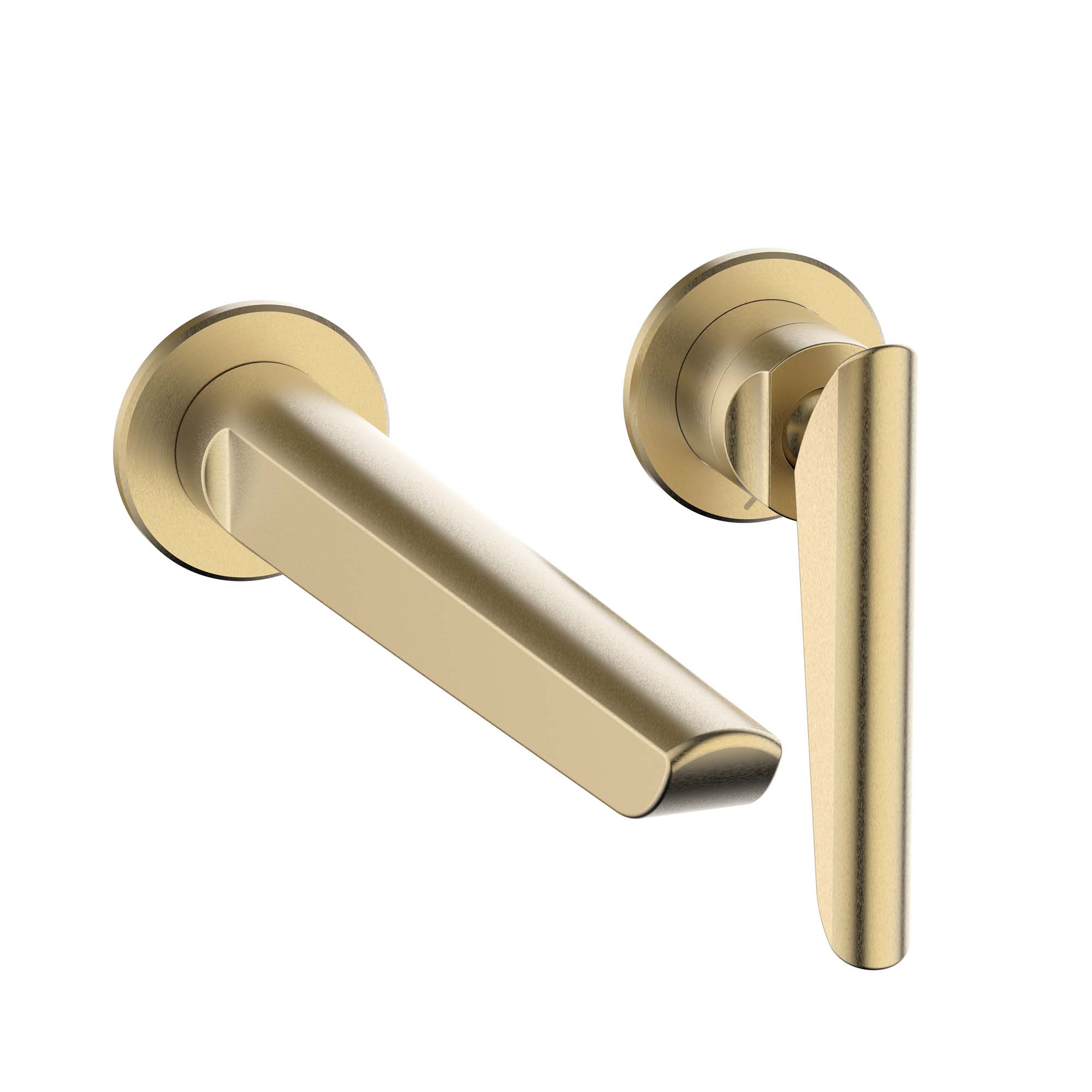crosswater foile 2 hole wall mounted basin mixer tap brushed brass