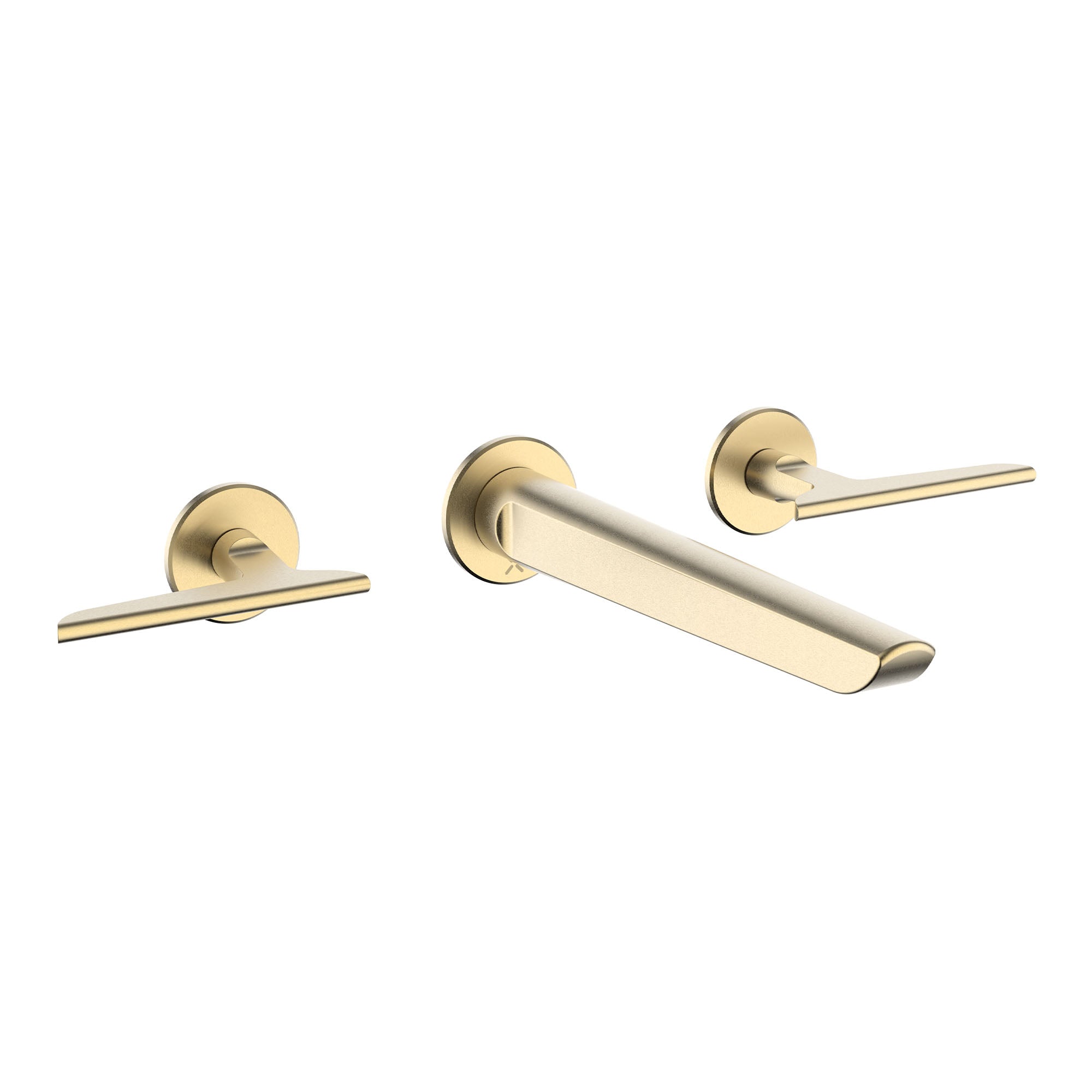 crosswater foile 3 hole wall mounted basin mixer tap brushed brass