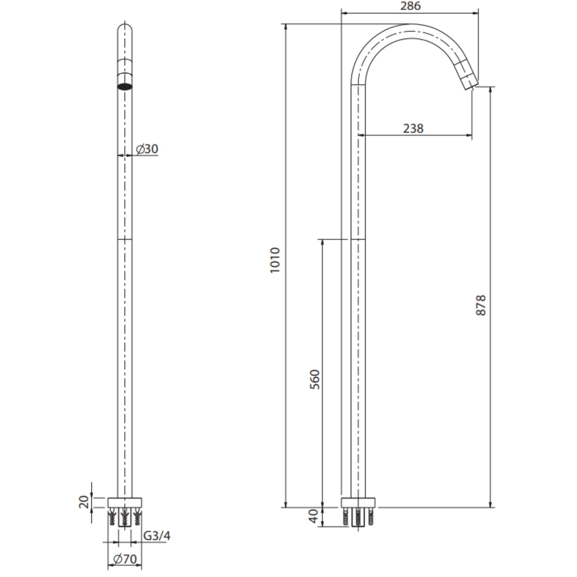 Crosswater Freestanding Bath Spout