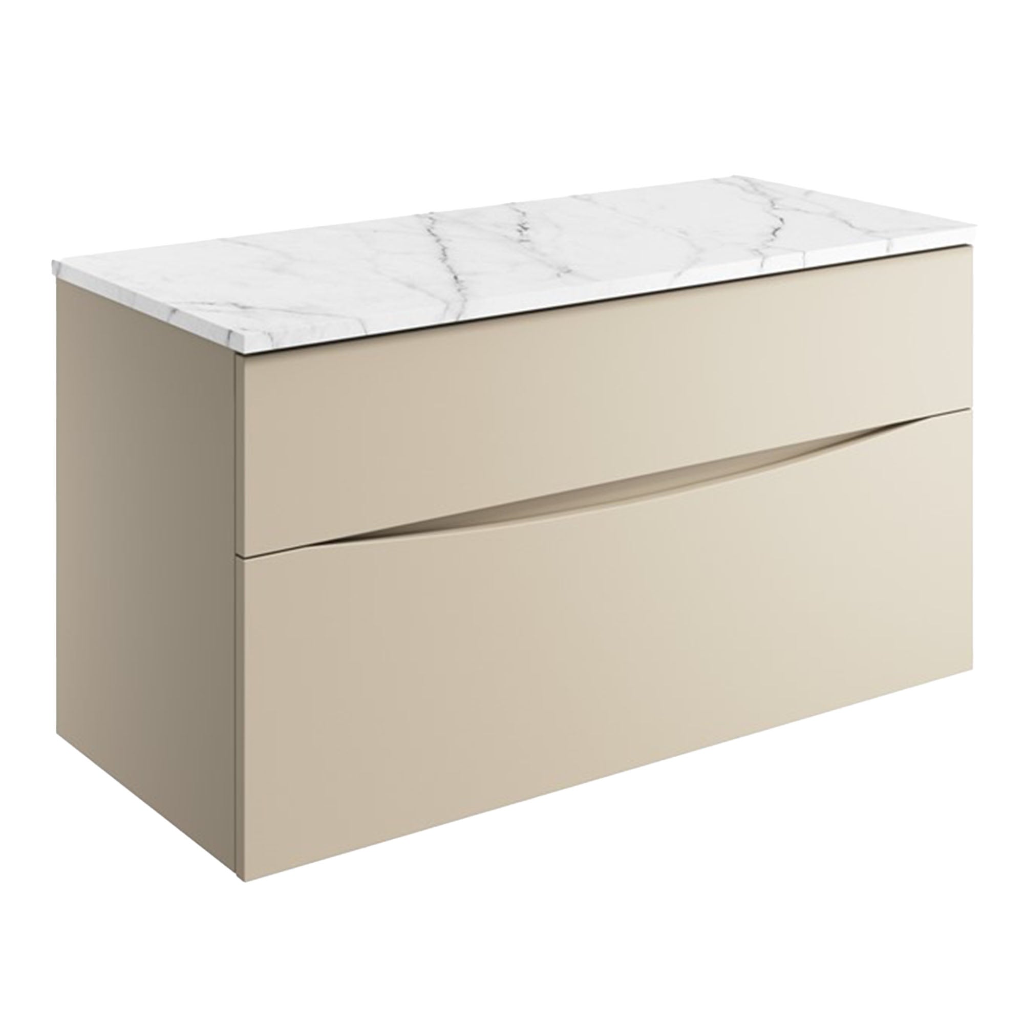 crosswater glide II 1000 wall hung vanity unit with carrara marble worktop warm stone deluxe bathrooms