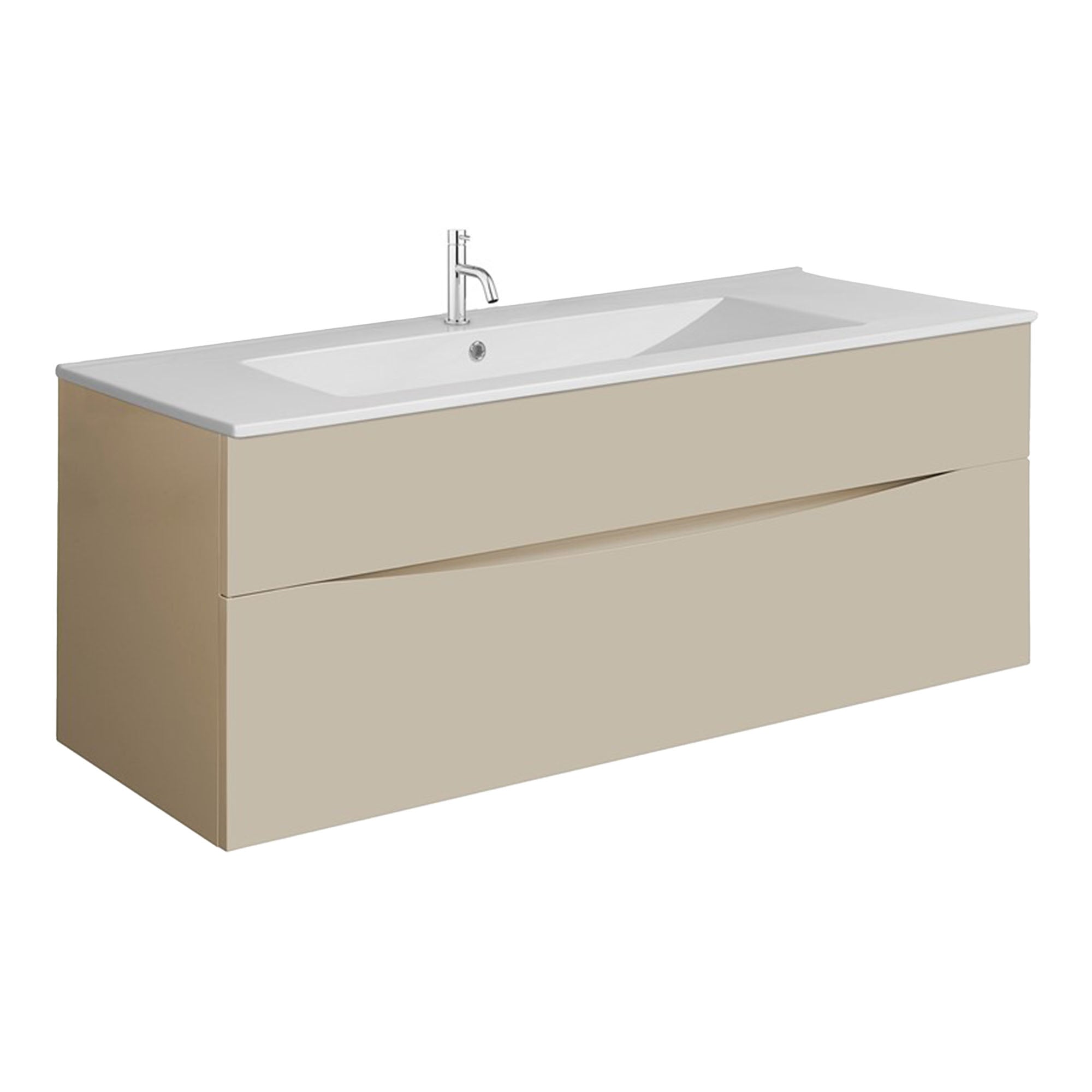 crosswater glide II 1000 wall hung vanity unit with ceramic basin warm stone