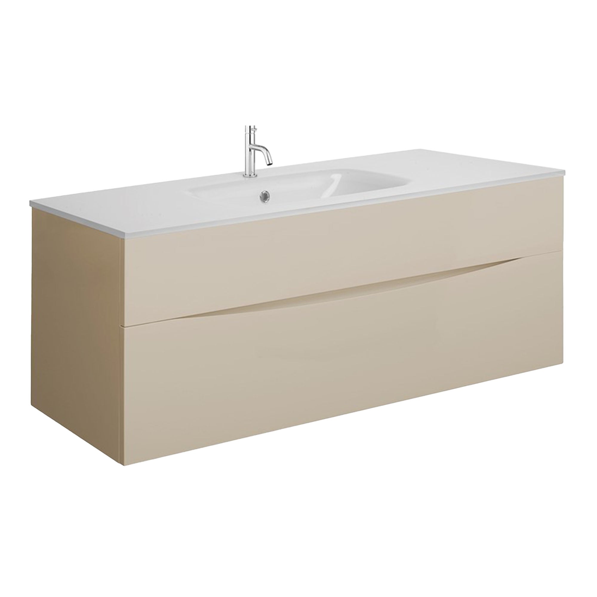 crosswater glide II 1000 wall hung vanity unit with ice white basin warm stone