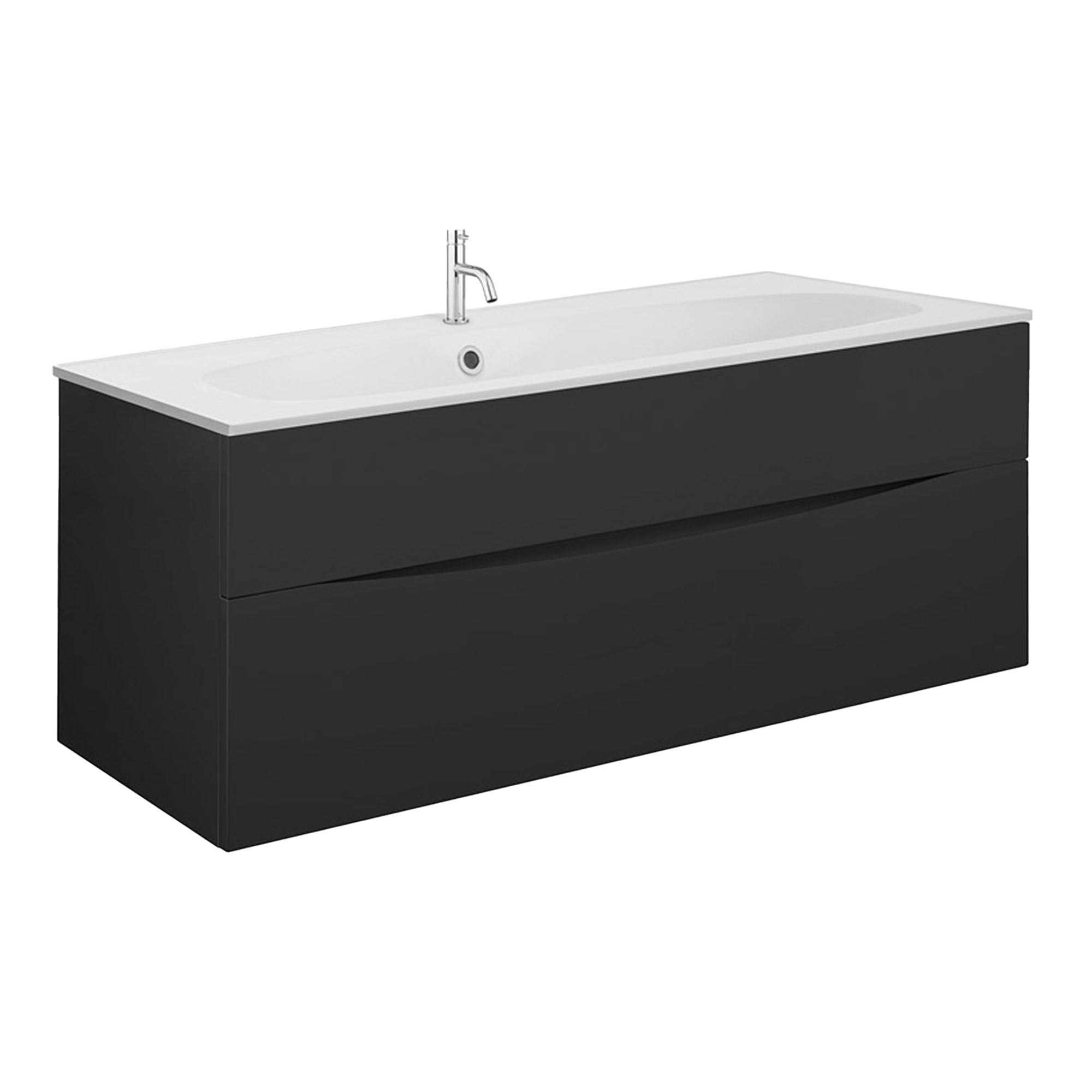 crosswater glide II 1000 wall hung vanity unit with matt white basin matt black