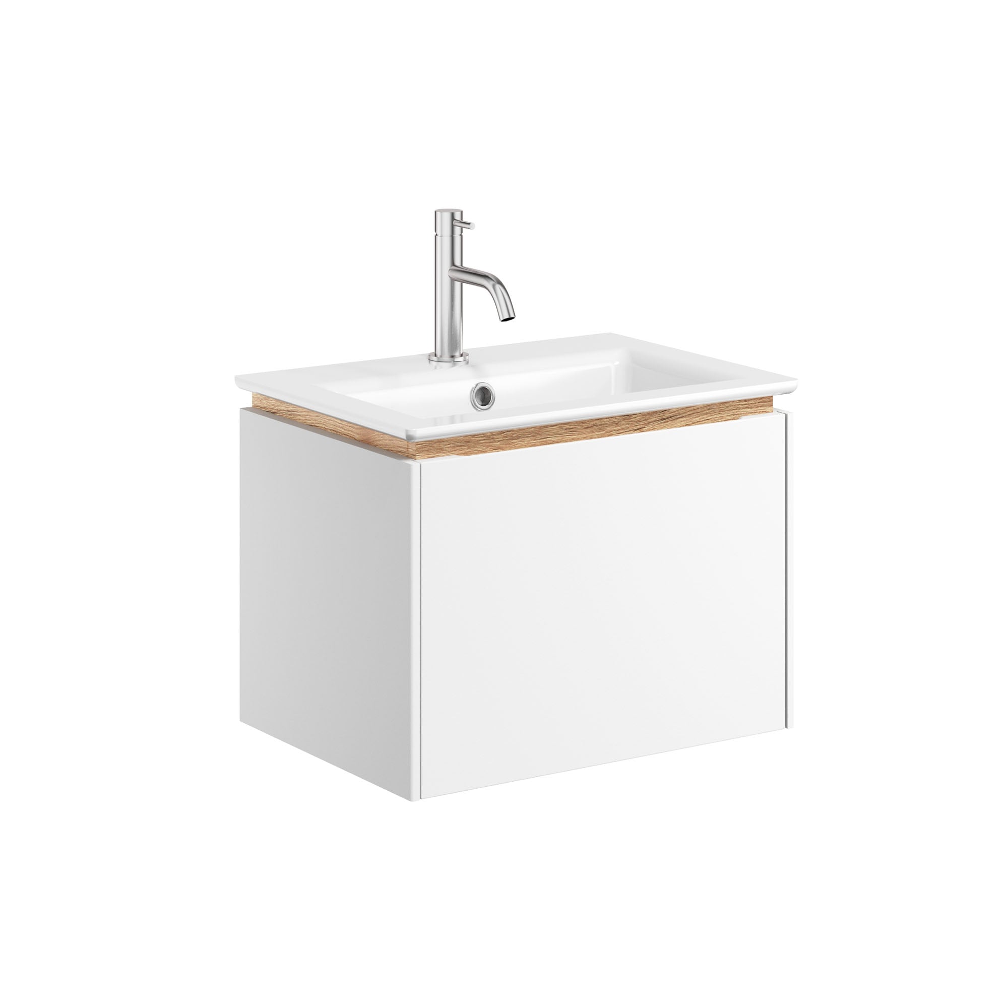crosswater mada 500 wall mounted vanity unit with mineral marble basin matt white