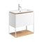 crosswater mada 600 wall mounted vanity unit with mineral marble basin shelf and frame matt white