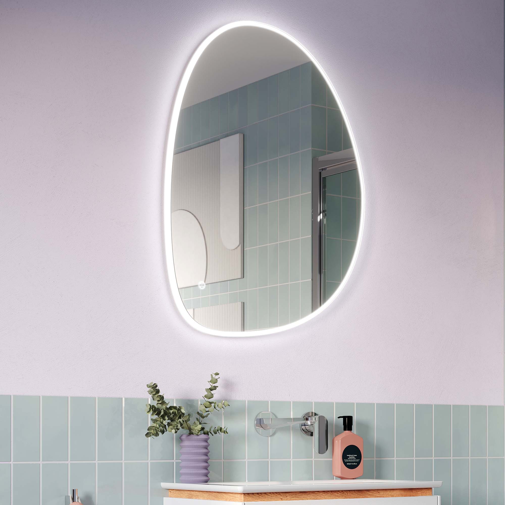 crosswater mada led bathroom mirror 500x700mm portrait