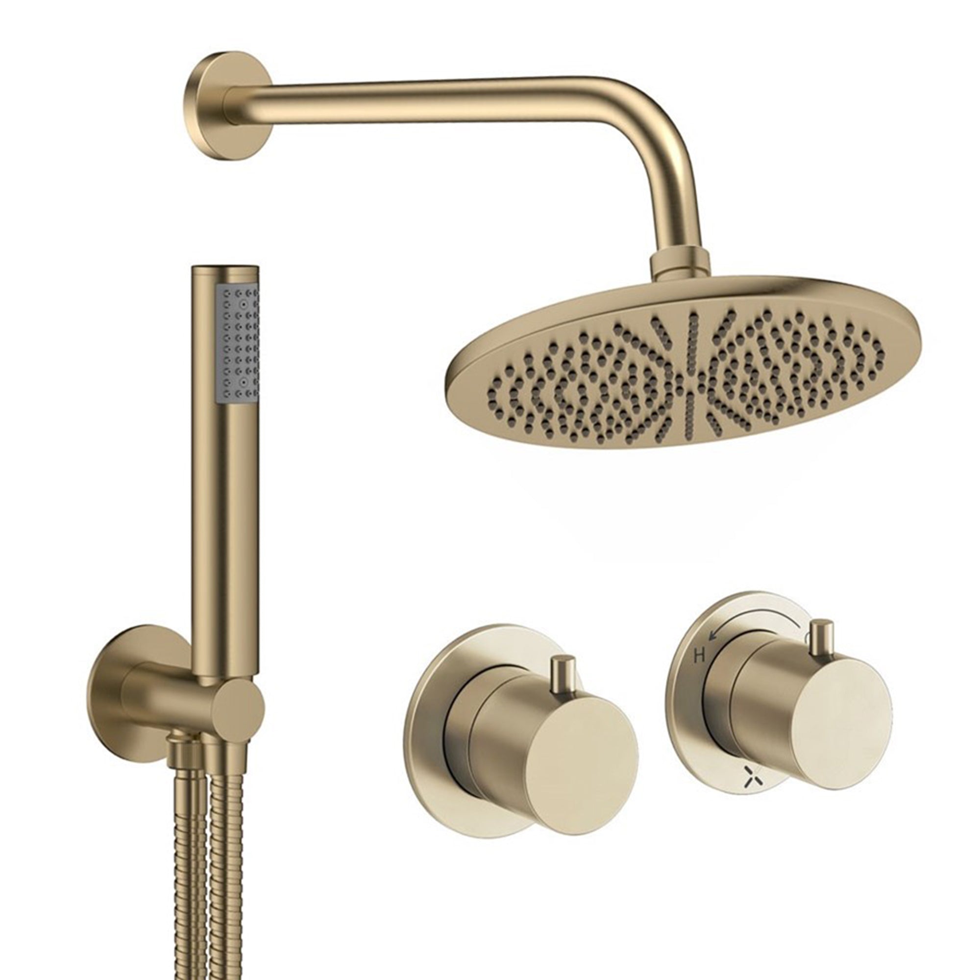 crosswater module shower set 1 300mm brushed brass