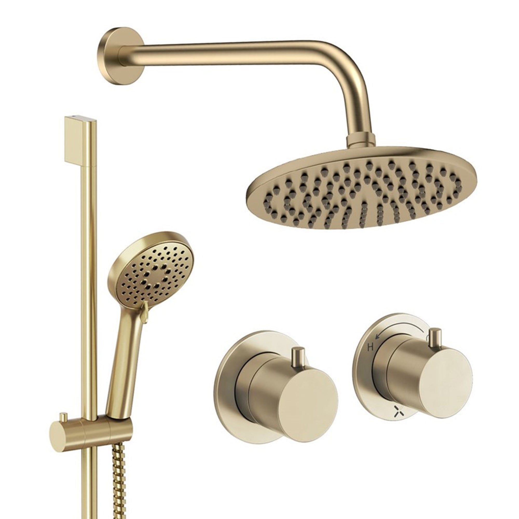 crosswater module shower set 2 200mm brushed brass