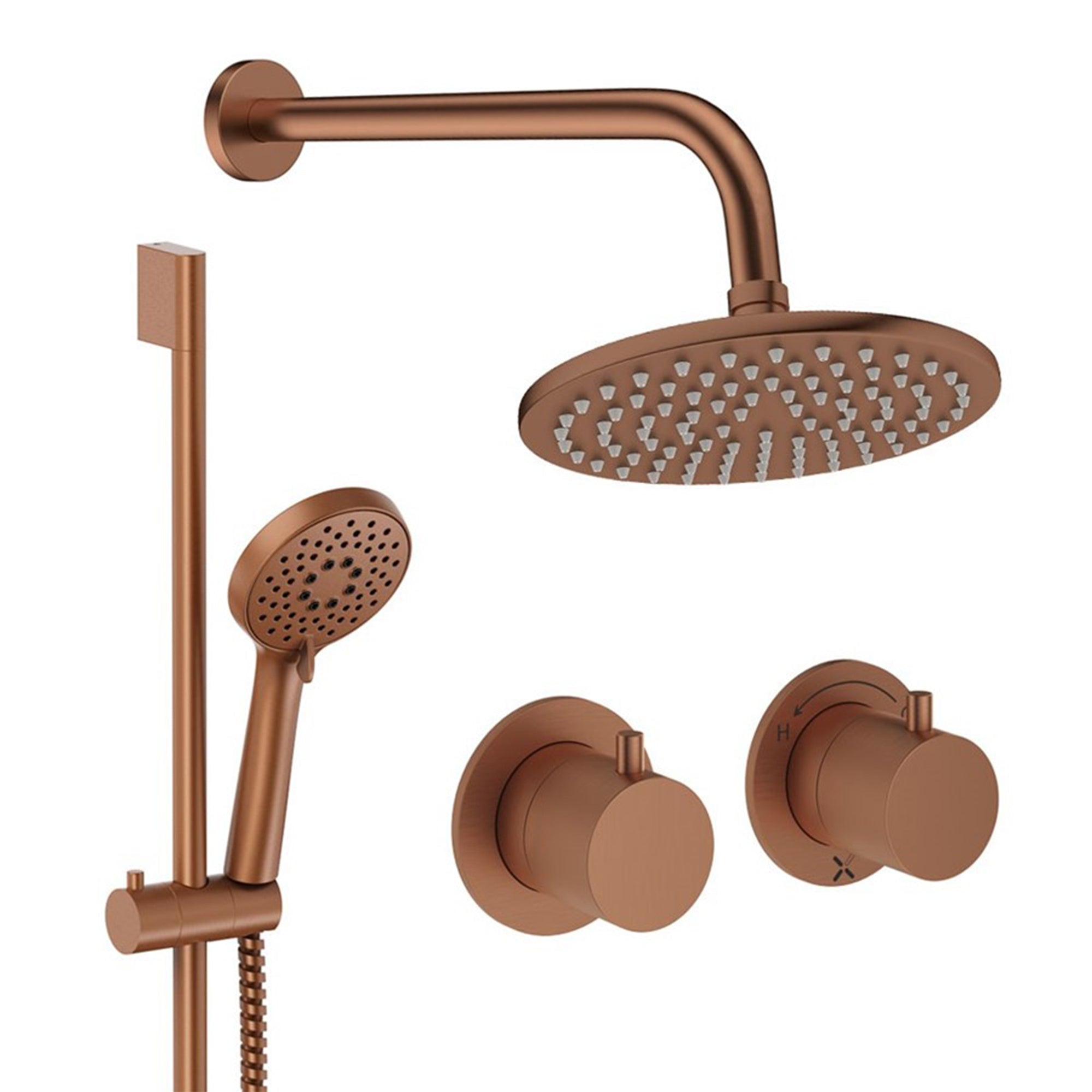 crosswater module shower set 2 200mm brushed bronze